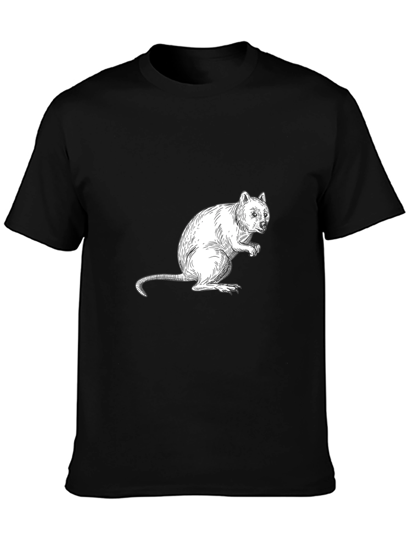 Quokka Graphic Black T-Shirt - Unique Animal Tee