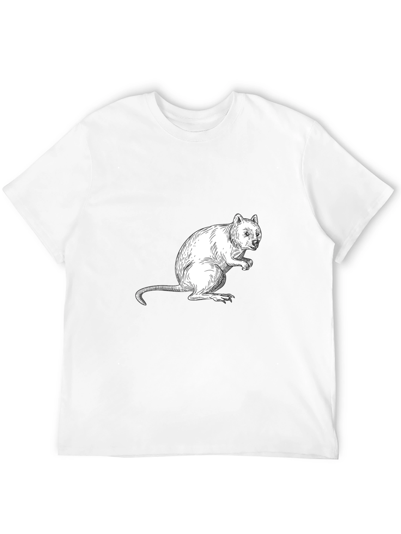 Quokka Graphic Black T-Shirt - Unique Animal Tee