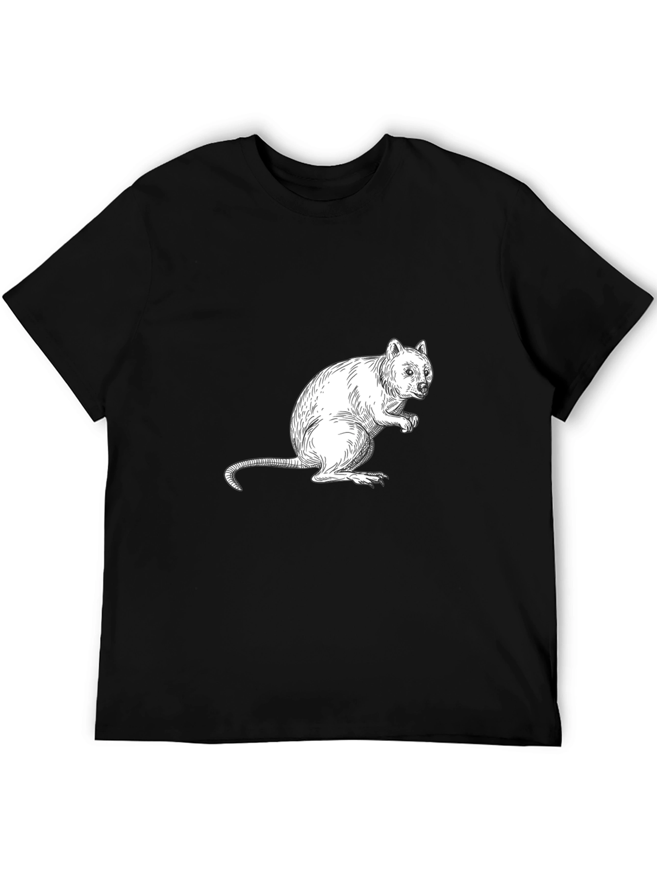 Quokka Graphic Black T-Shirt - Unique Animal Tee