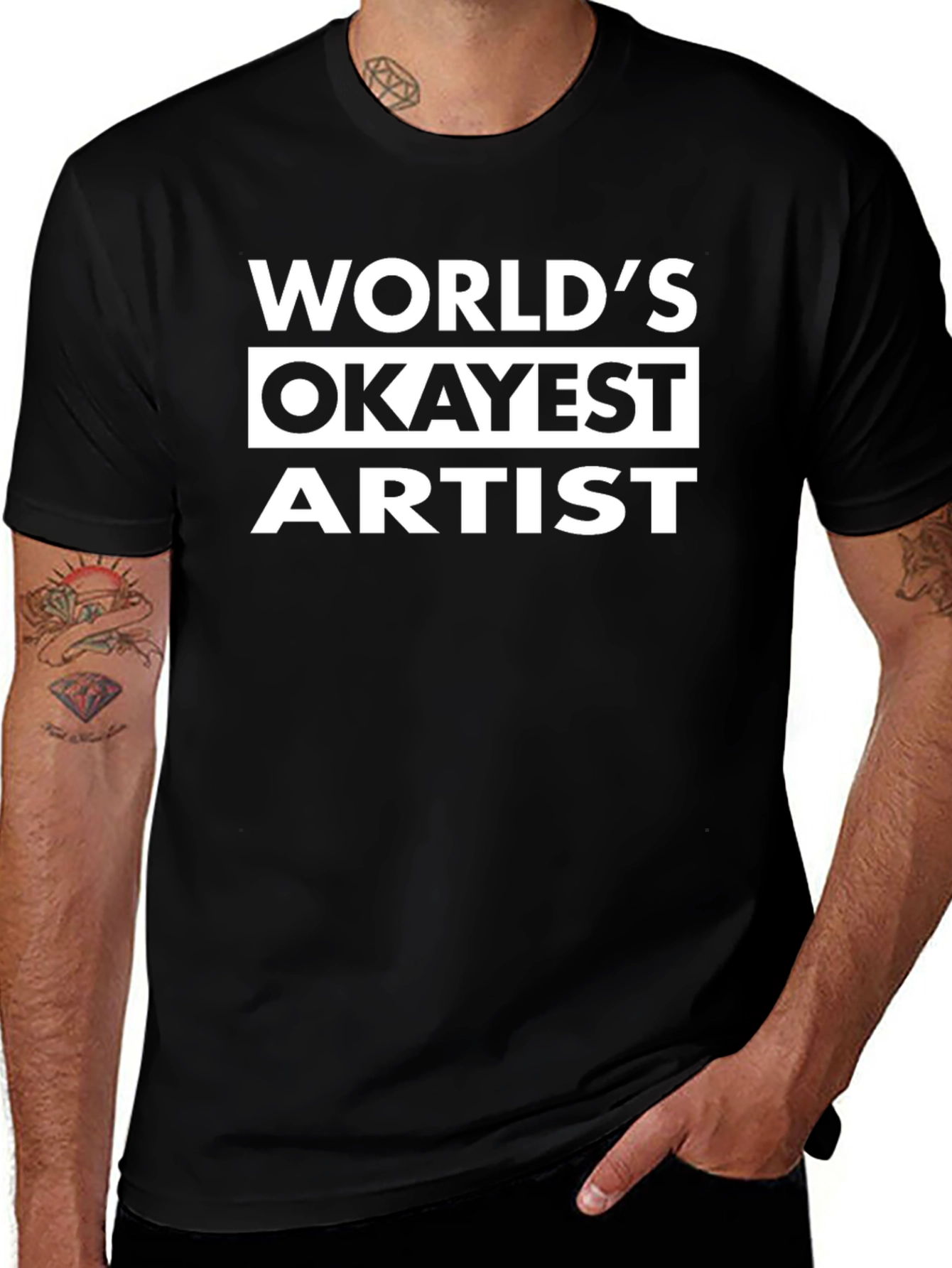 Worlds Okayest Artist Black Graphic Tee
