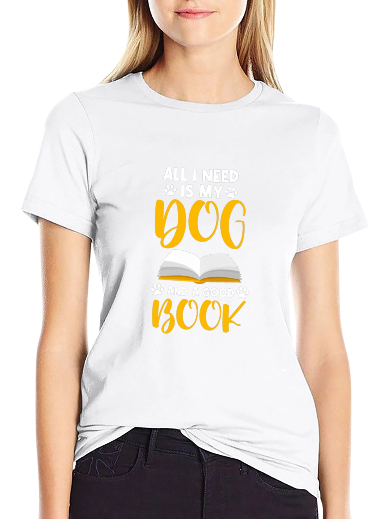 Dog & Book Lover Graphic T-Shirt