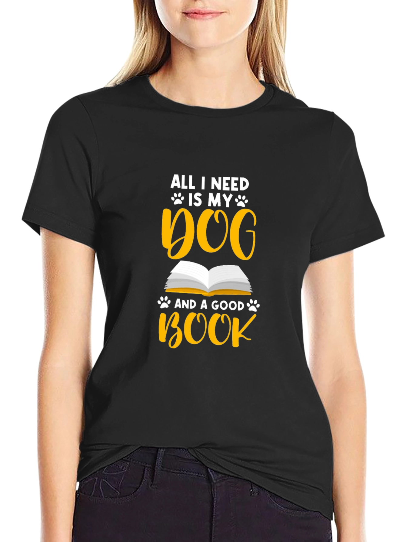 Dog & Book Lover Graphic T-Shirt