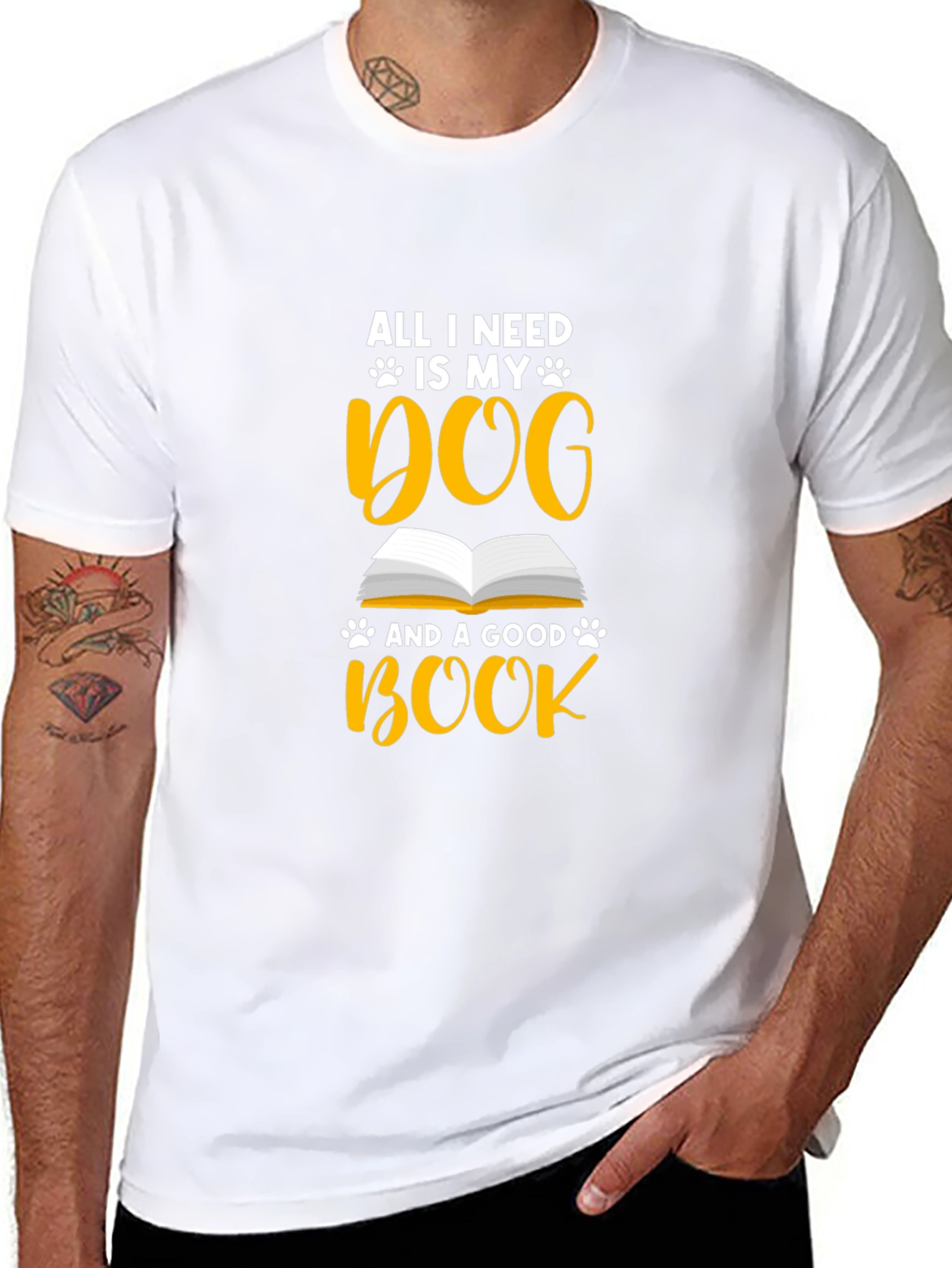 Dog & Book Lover Graphic T-Shirt