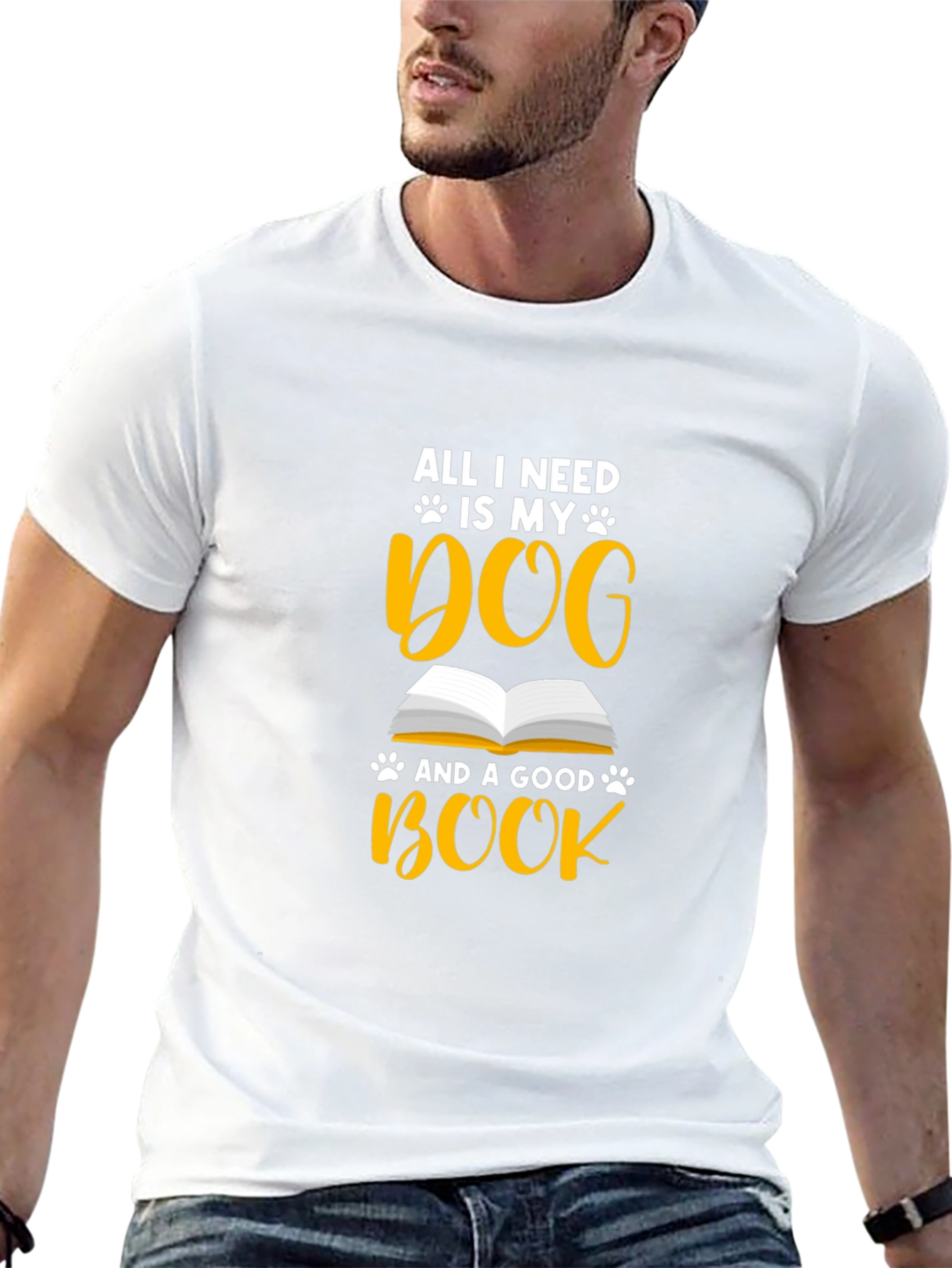Dog & Book Lover Graphic T-Shirt