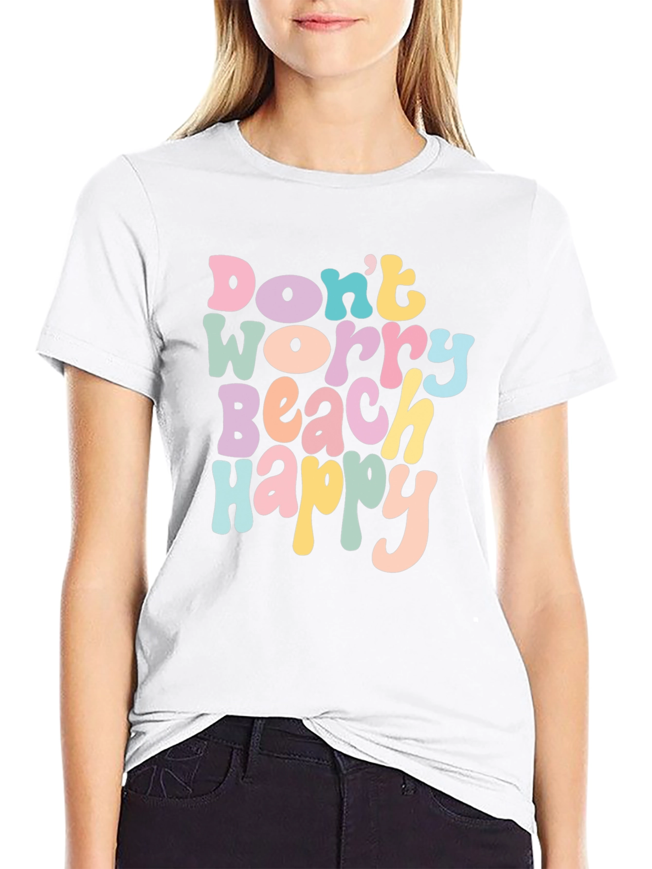 Dont Worry Beach Happy Graphic T-Shirt