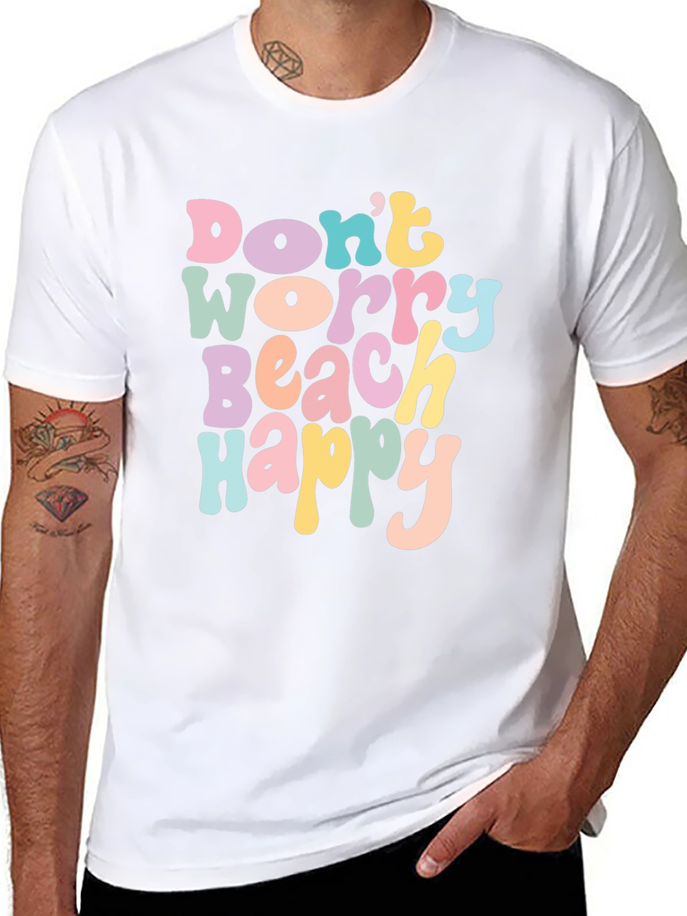 Dont Worry Beach Happy Graphic T-Shirt