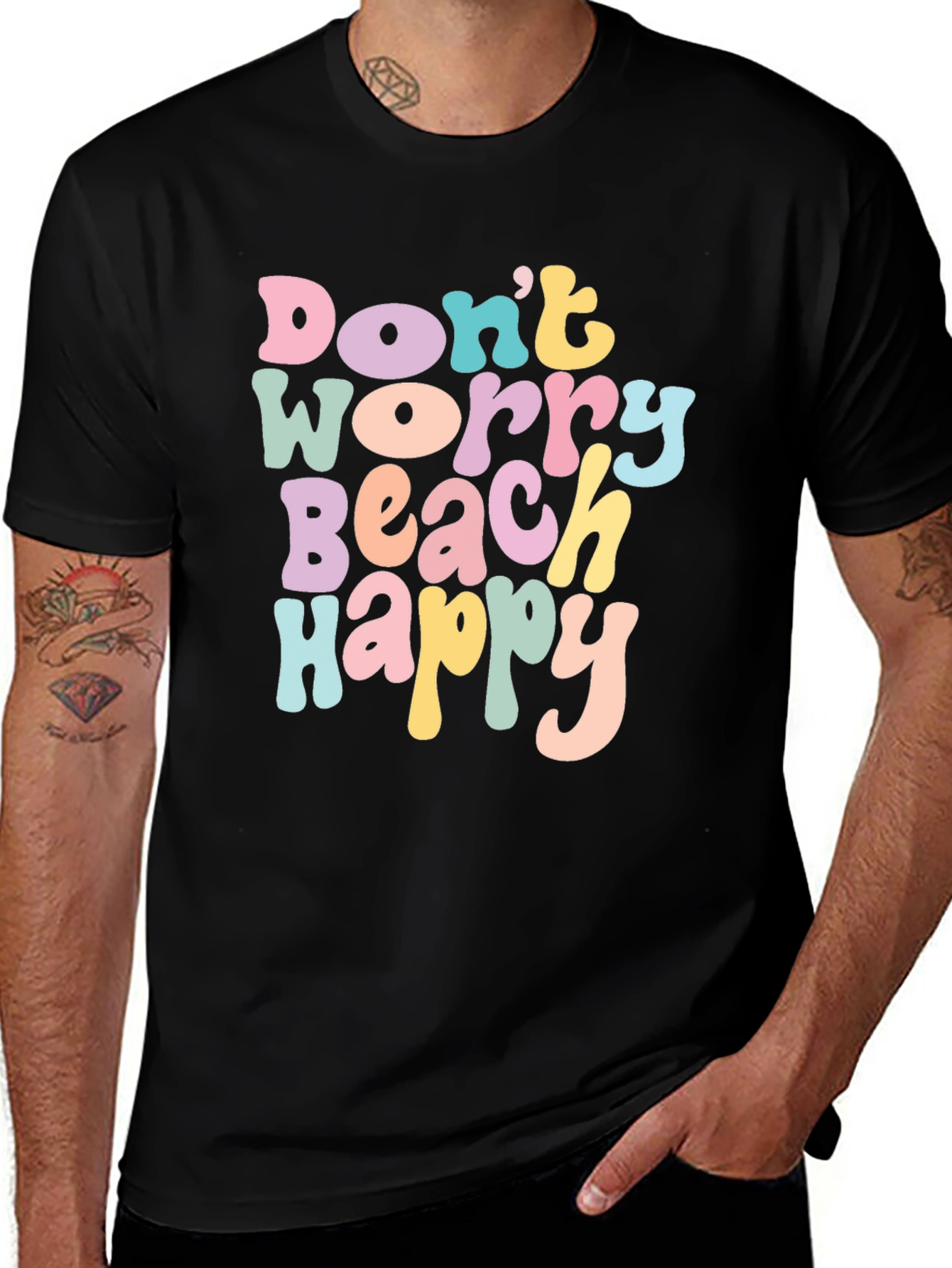 Dont Worry Beach Happy Graphic T-Shirt