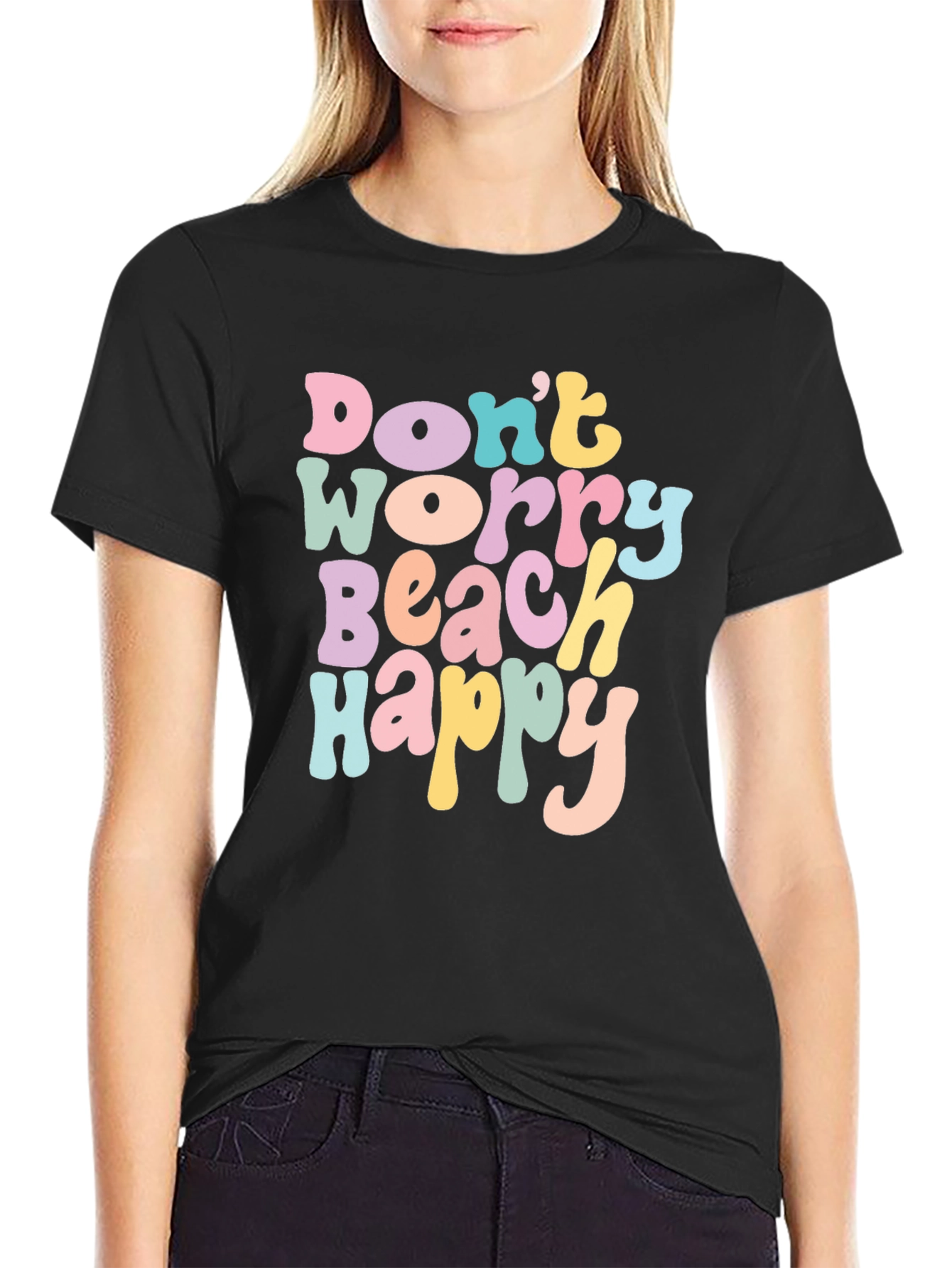 Dont Worry Beach Happy Graphic T-Shirt
