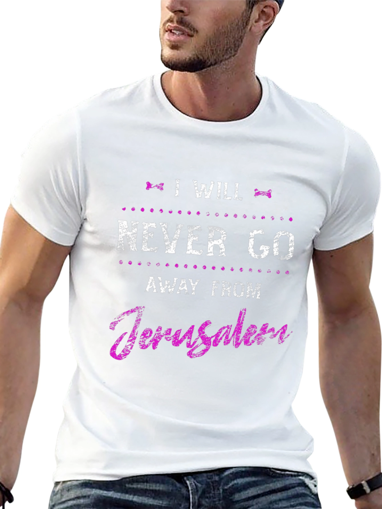 I Will Never Go Away From Jerusalem Black T-Shirt