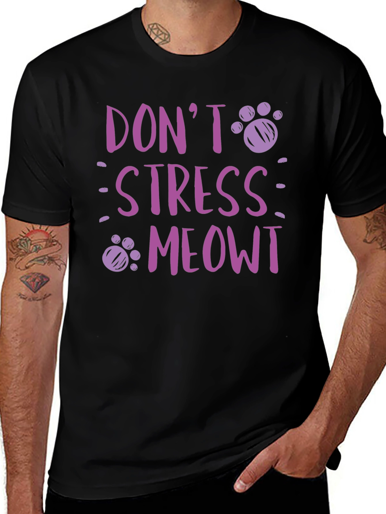 Dont Stress Meowt T-Shirt - Relaxed Cat Lover Tee
