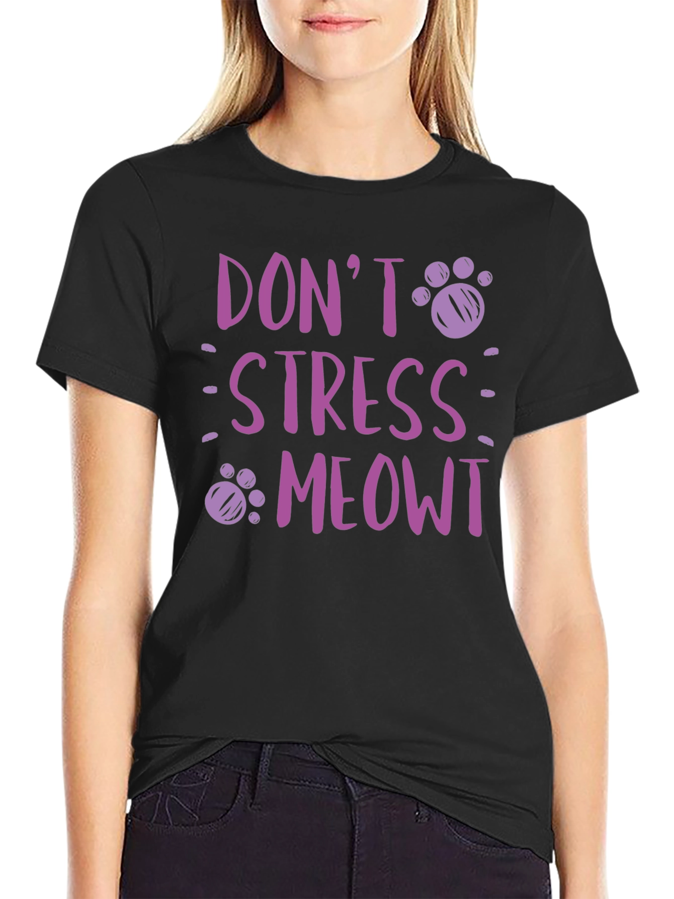 Dont Stress Meowt T-Shirt - Relaxed Cat Lover Tee