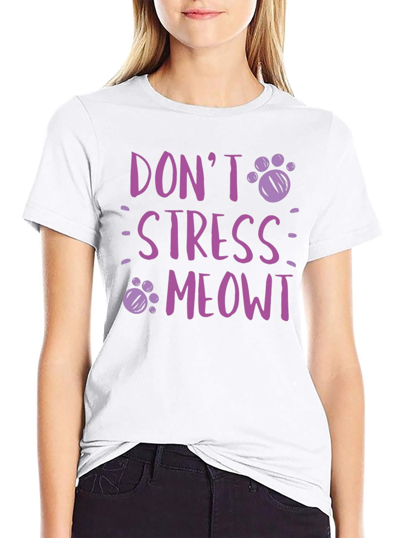 Dont Stress Meowt T-Shirt - Relaxed Cat Lover Tee