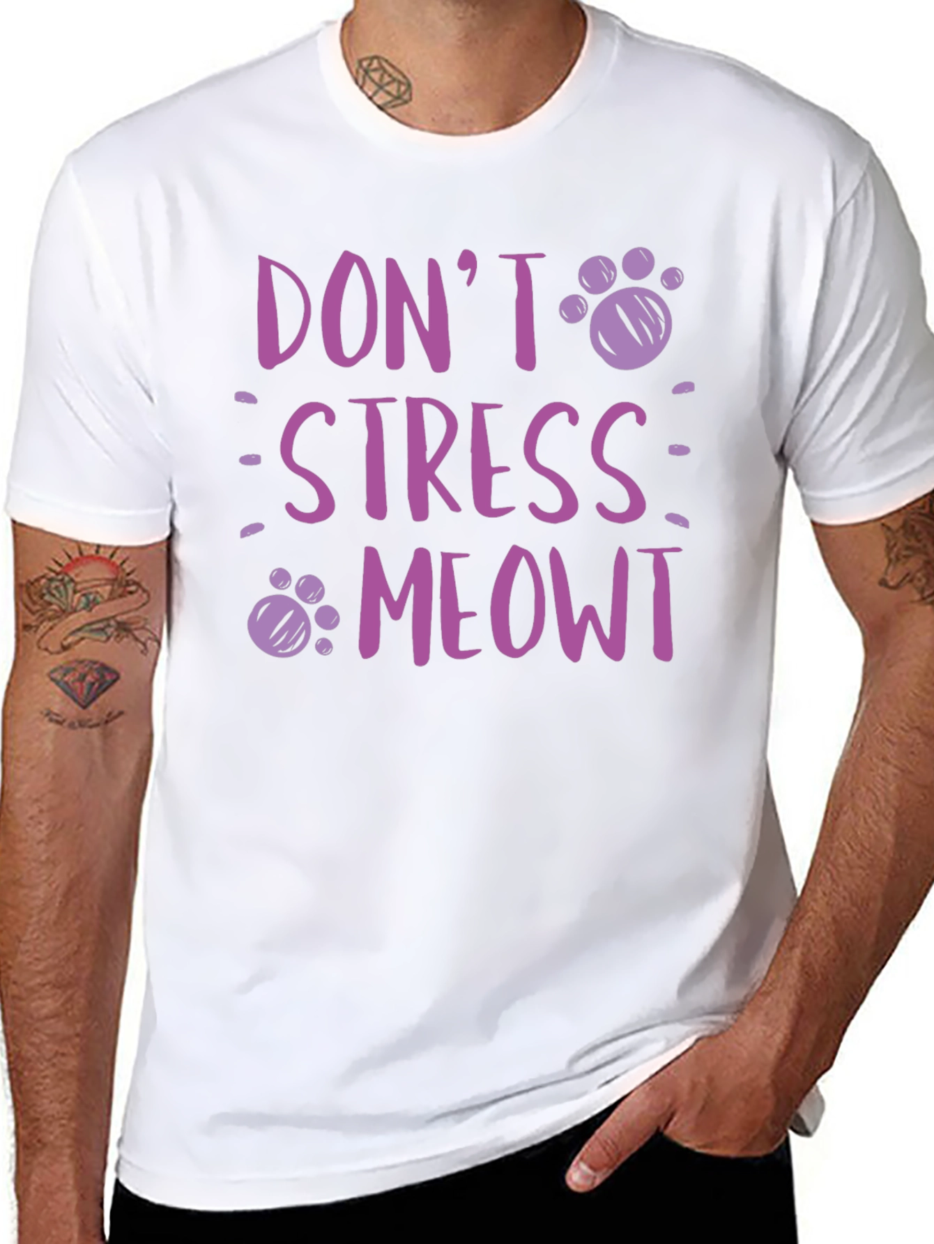 Dont Stress Meowt T-Shirt - Relaxed Cat Lover Tee