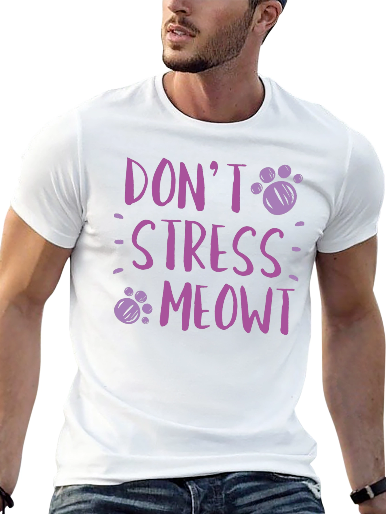 Dont Stress Meowt T-Shirt - Relaxed Cat Lover Tee