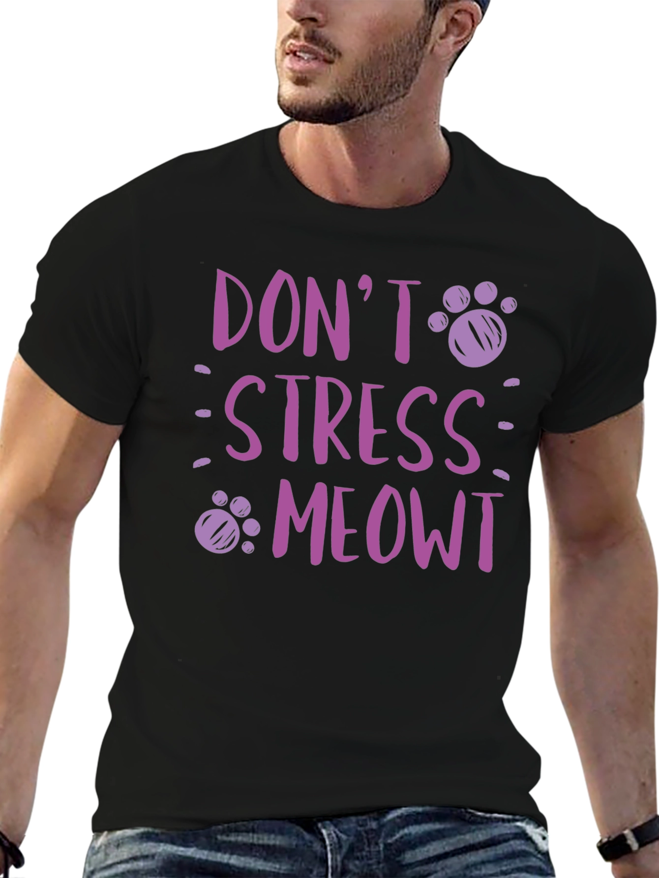 Dont Stress Meowt T-Shirt - Relaxed Cat Lover Tee