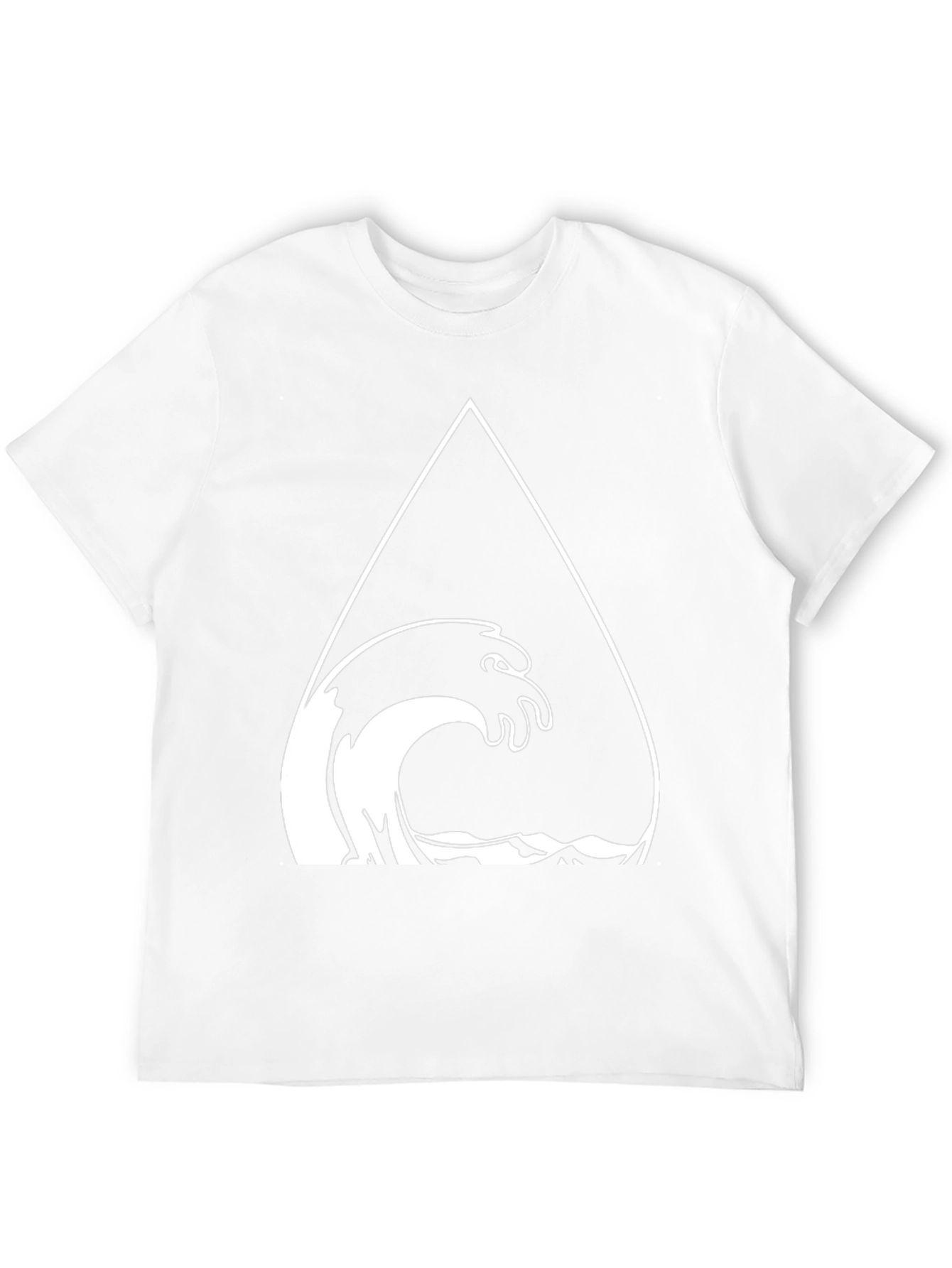 Mens Black Graphic Tee - Wave Triangle Design