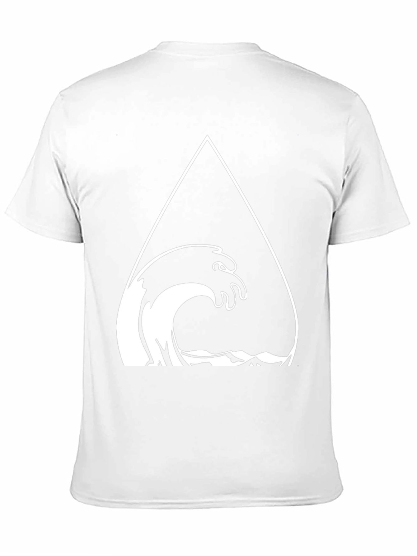 Mens Black Graphic Tee - Wave Triangle Design