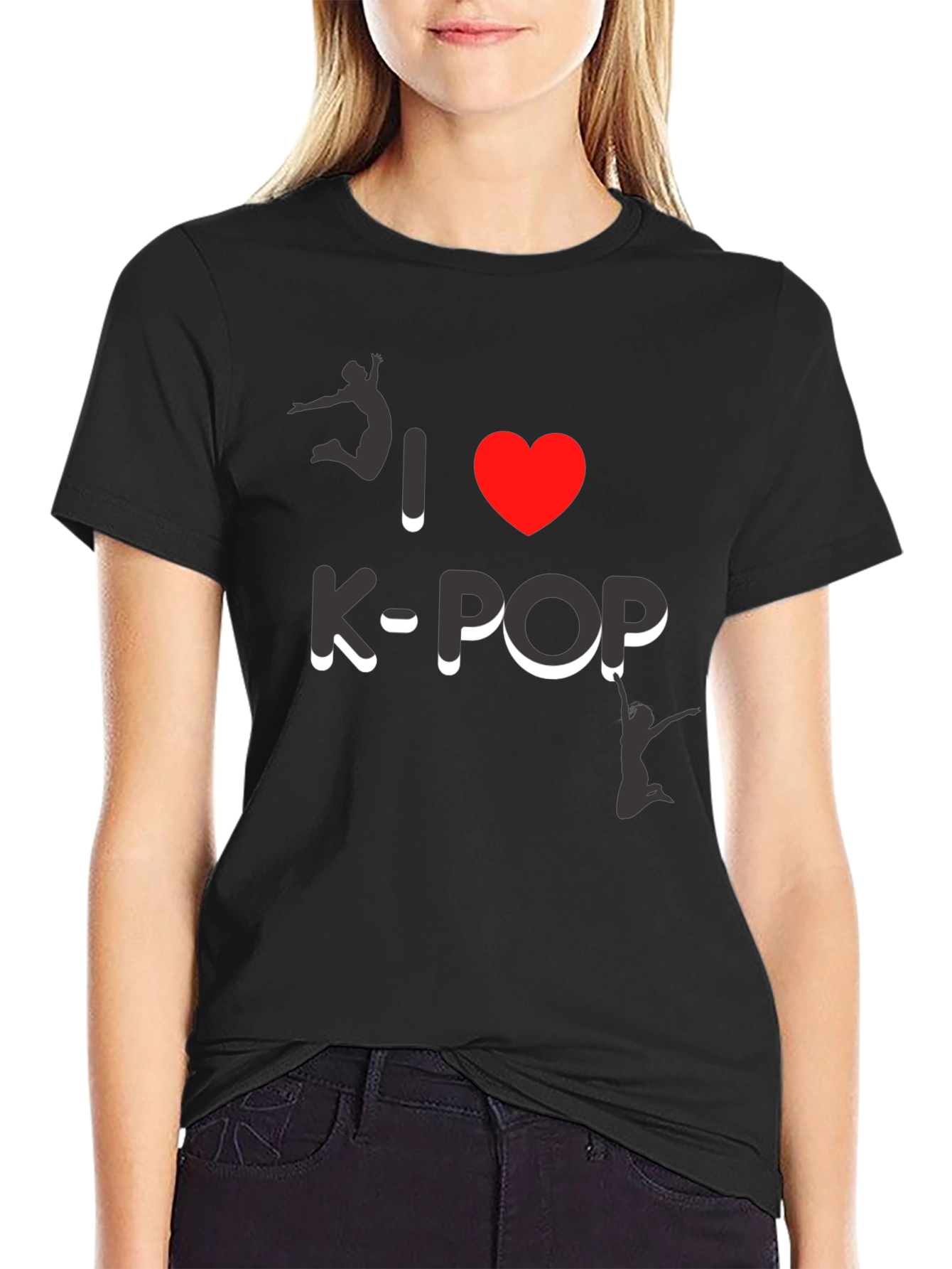 I Love K-Pop Graphic Tee - Stylish Black T-Shirt