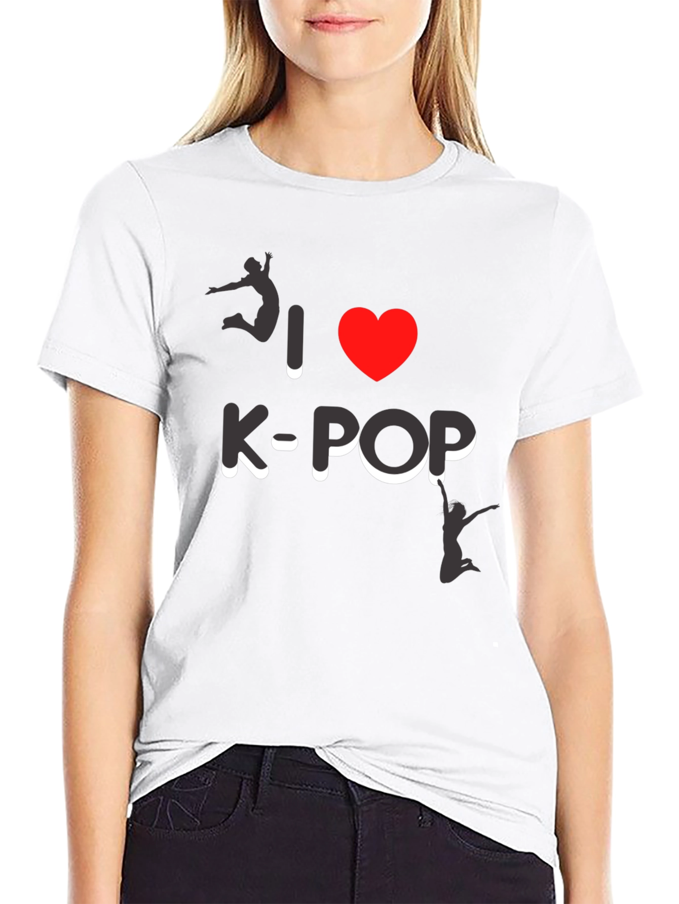 I Love K-Pop Graphic Tee - Stylish Black T-Shirt