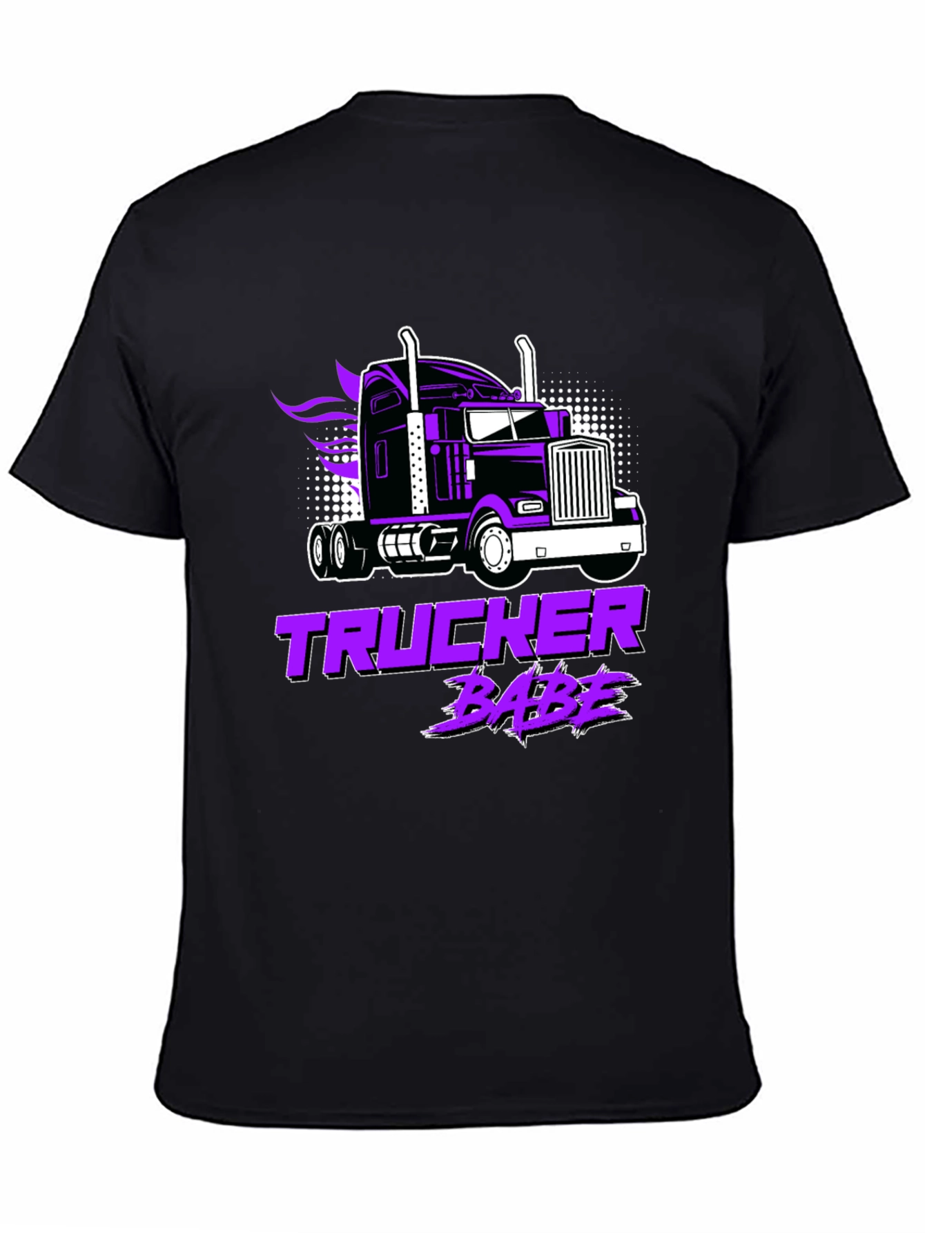 Trucker Babe T-Shirt - Black Graphic Tee