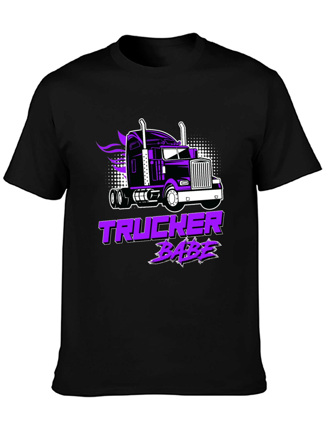 Trucker Babe T-Shirt - Black Graphic Tee