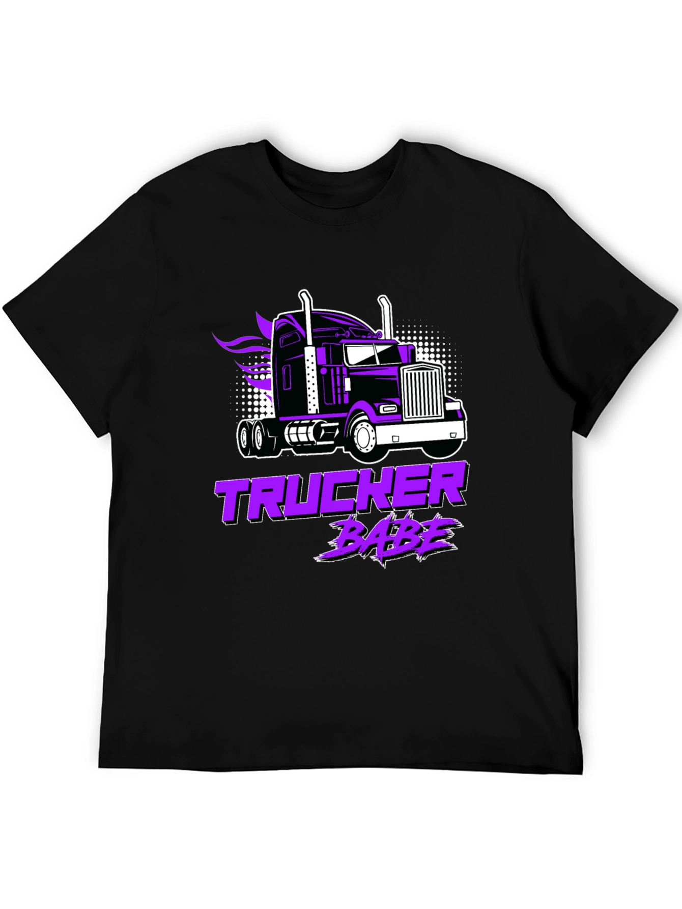 Trucker Babe T-Shirt - Black Graphic Tee