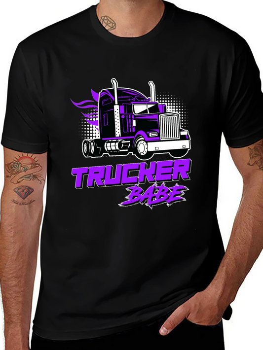 Trucker Babe T-Shirt - Black Graphic Tee