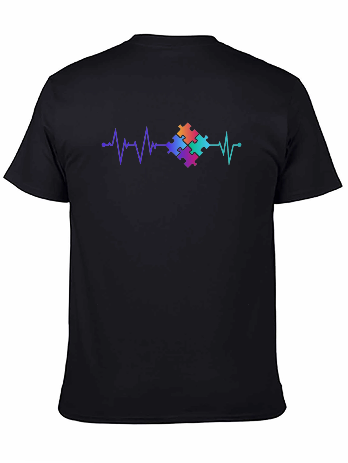 Autism Awareness Heartbeat Puzzle Piece T-Shirt