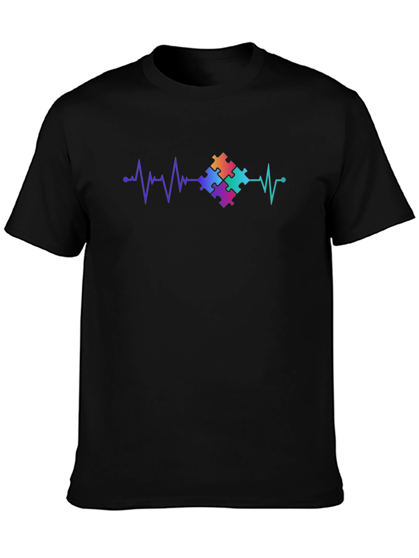 Autism Awareness Heartbeat Puzzle Piece T-Shirt