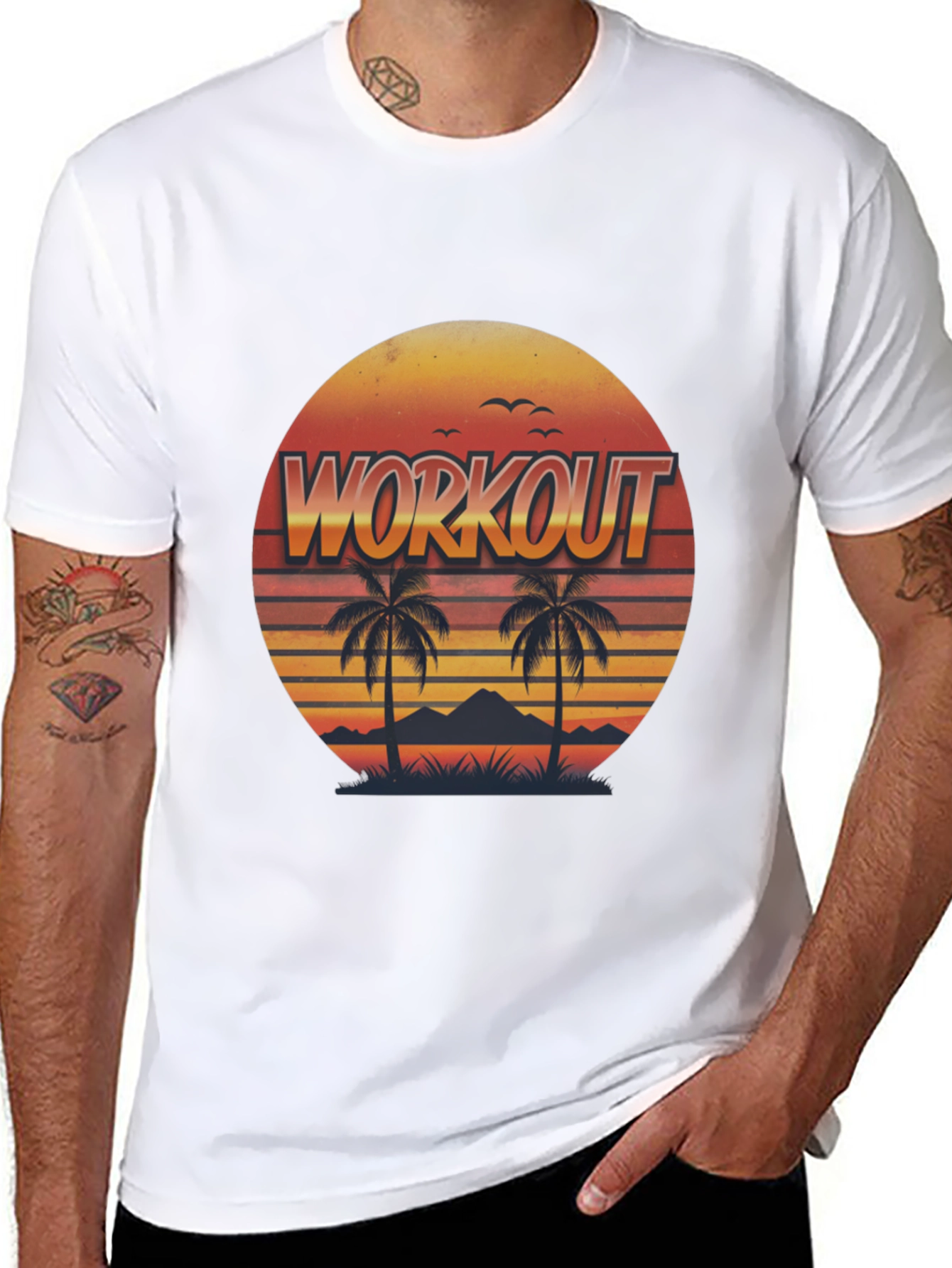 Retro Workout Palm Tee