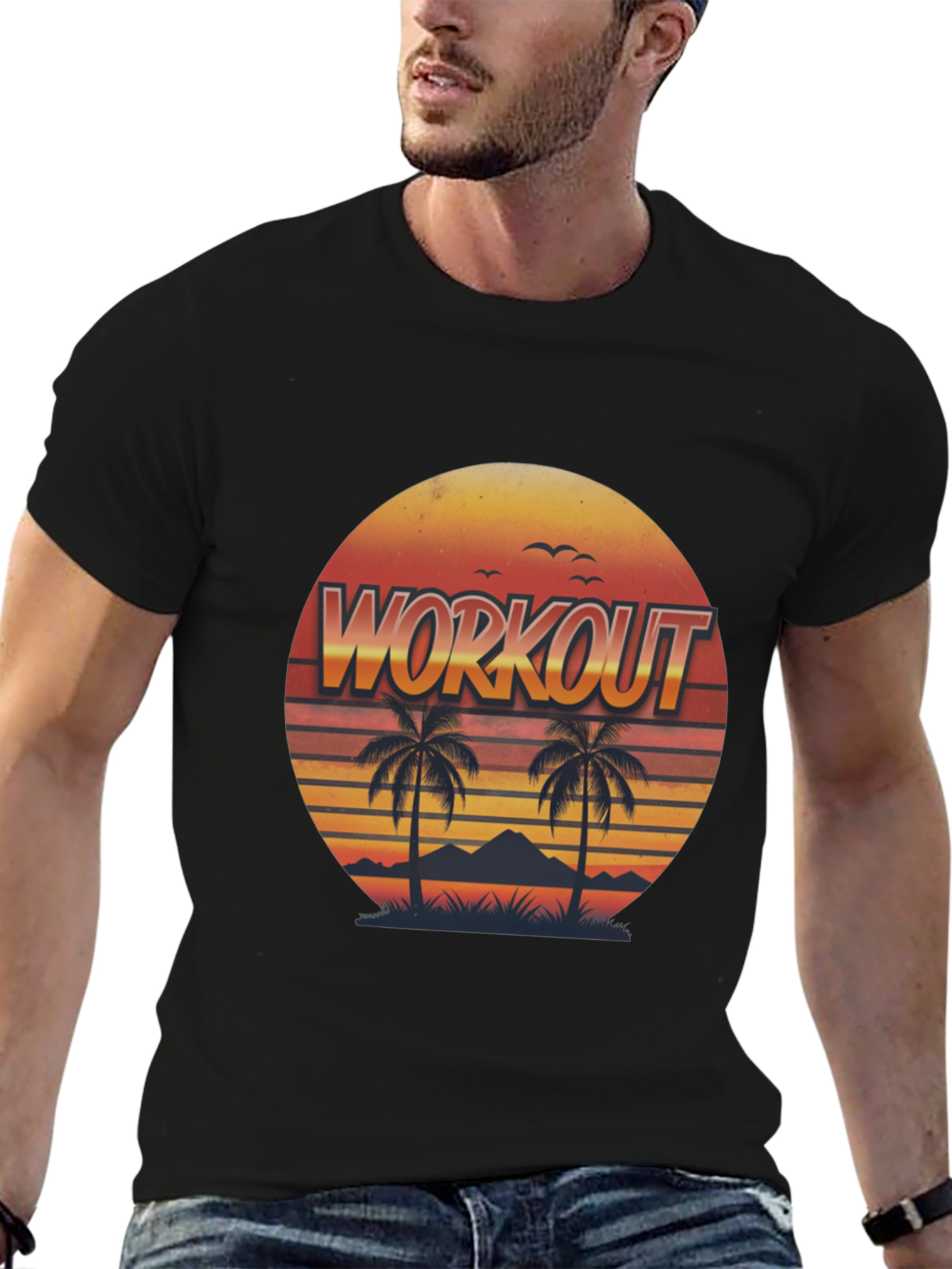 Retro Workout Palm Tee