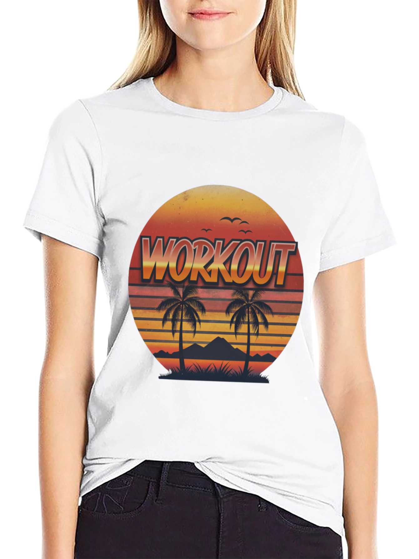 Retro Workout Palm Tee