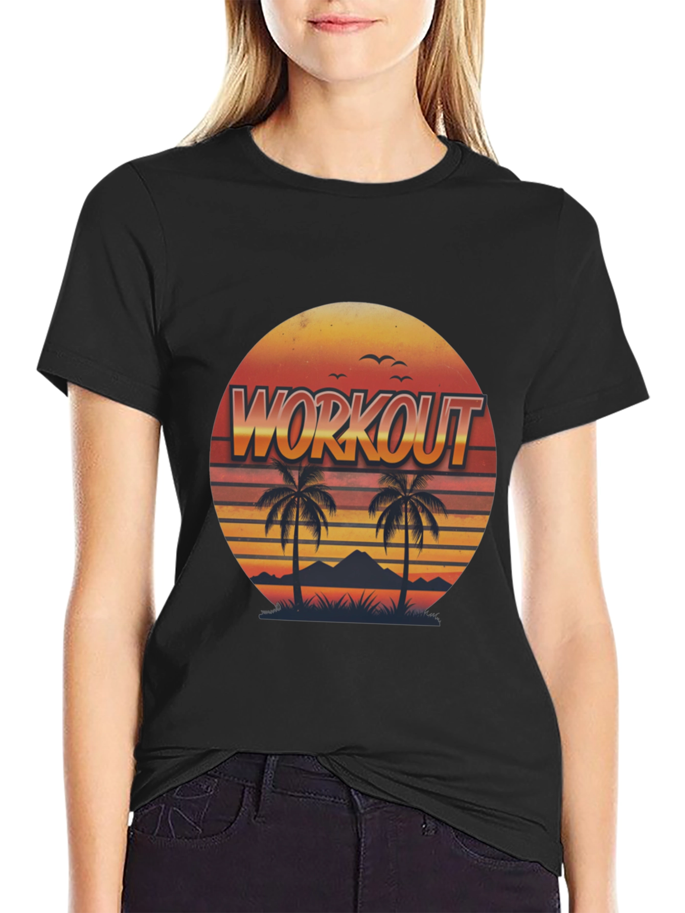 Retro Workout Palm Tee