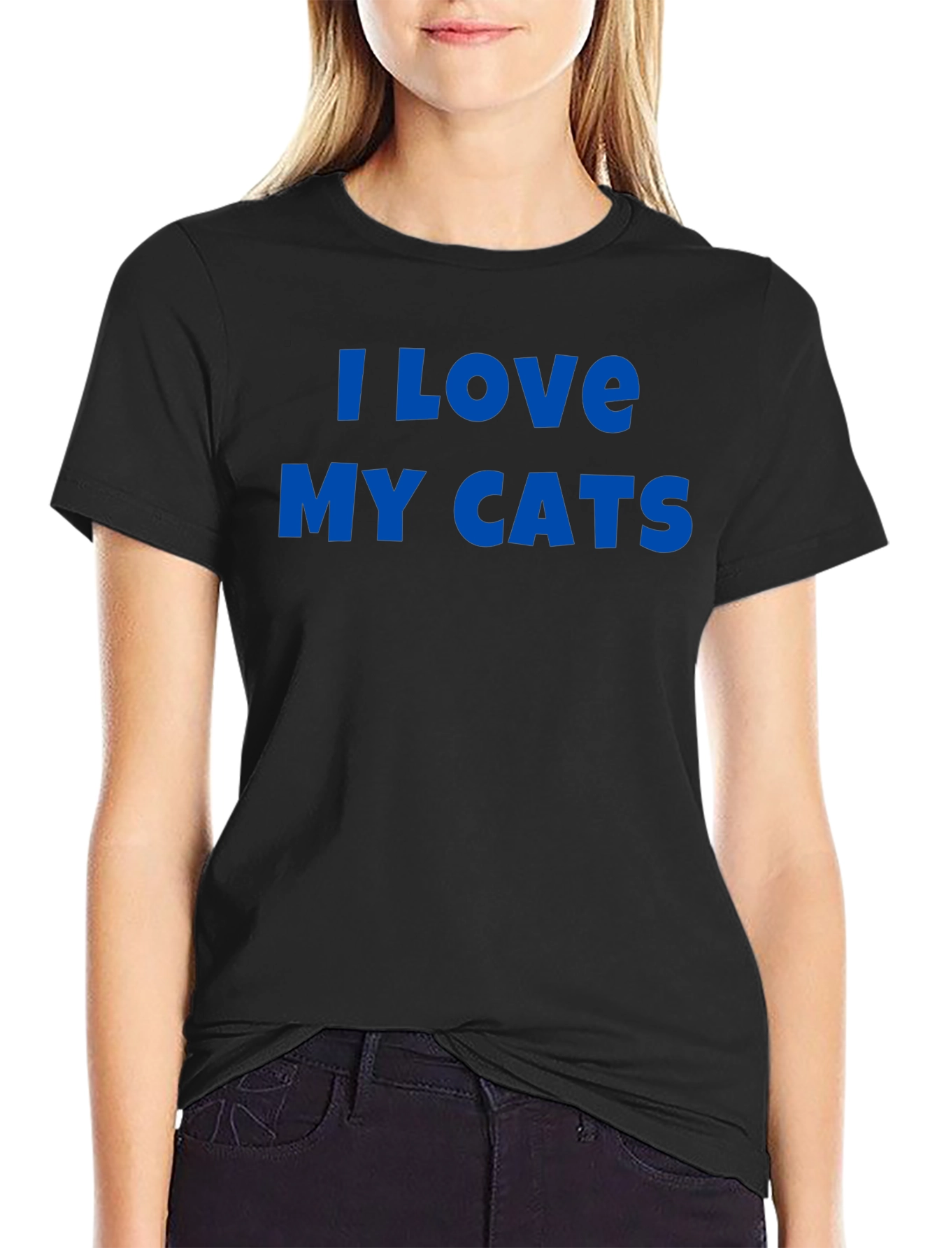 I Love My Cats Graphic Tee - Black