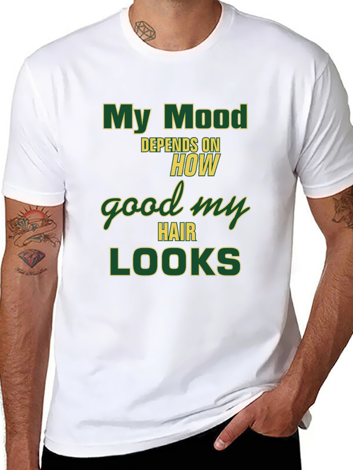 My Mood Depends T-Shirt - Funny Hair Style Tee
