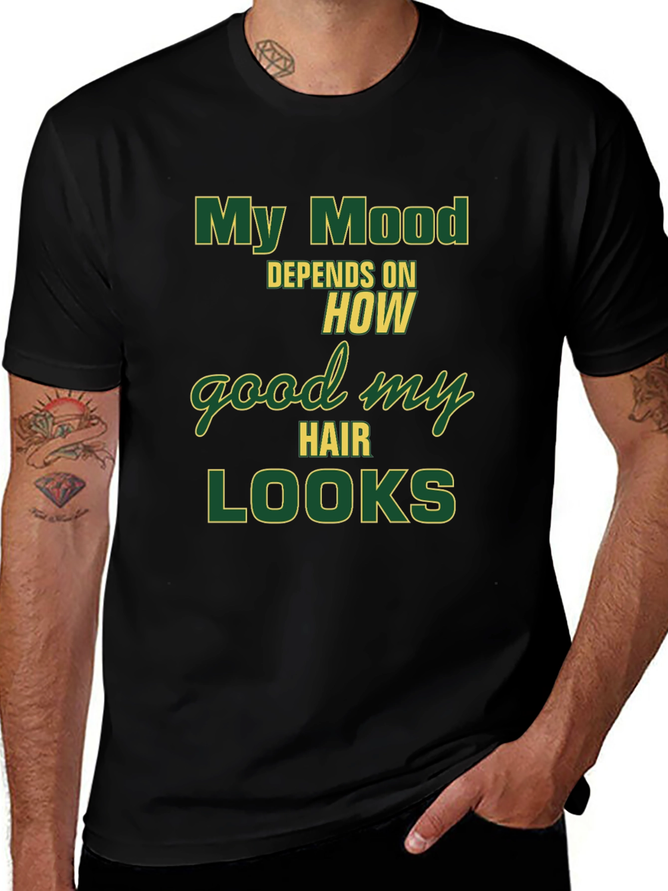 My Mood Depends T-Shirt - Funny Hair Style Tee