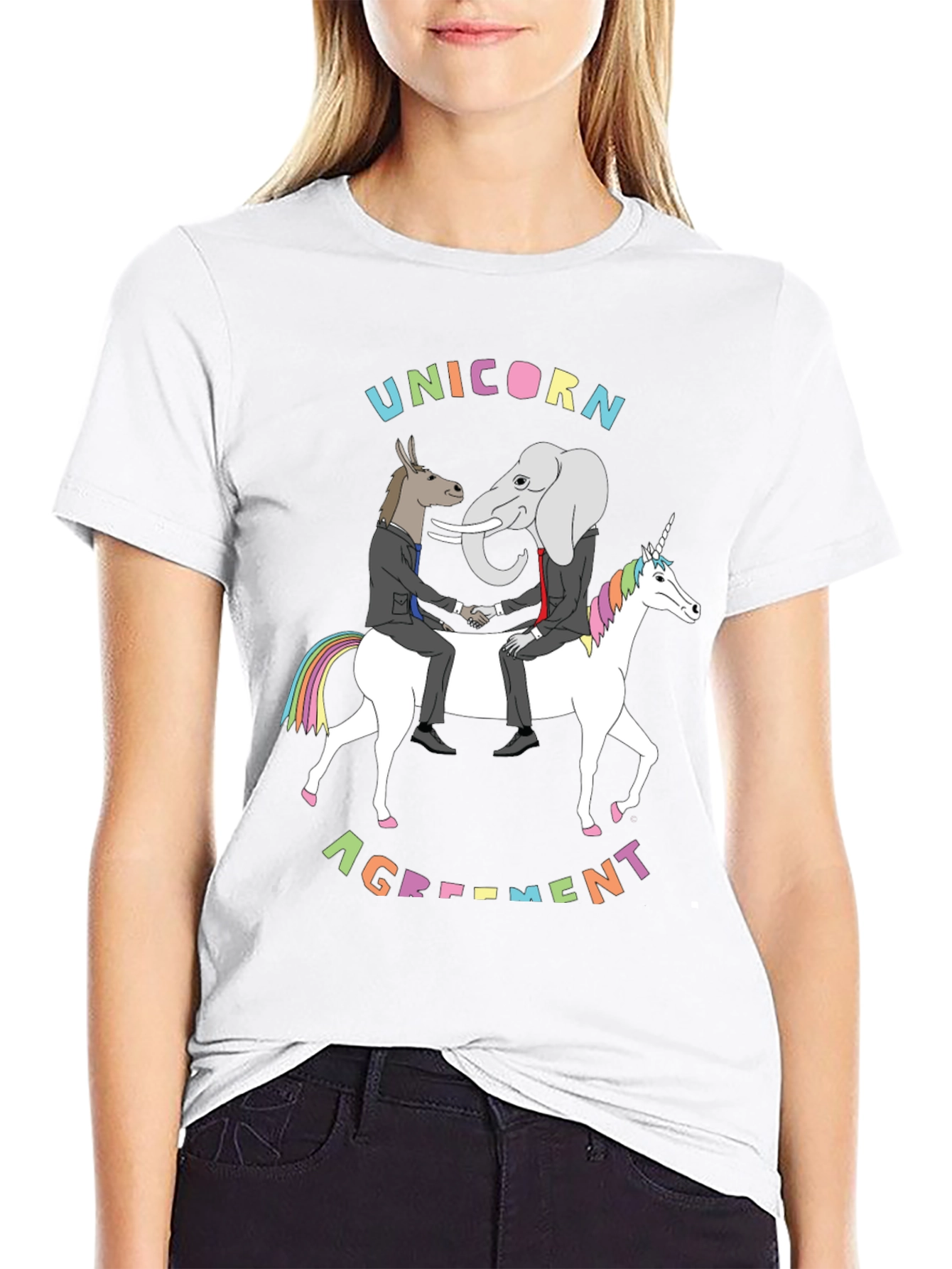 Unicorn Agreement Political Cartoon T-Shirt
