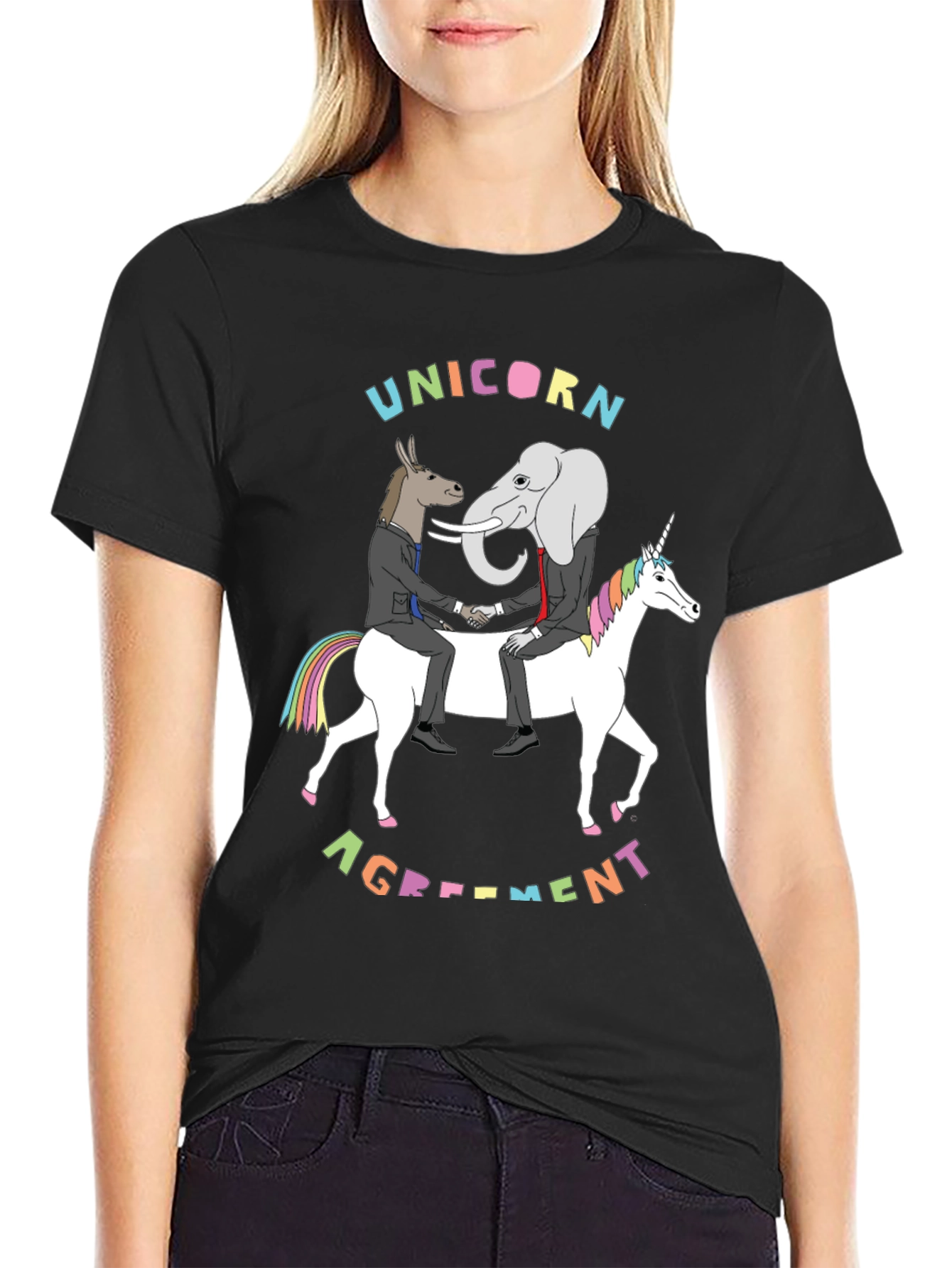 Unicorn Agreement Political Cartoon T-Shirt