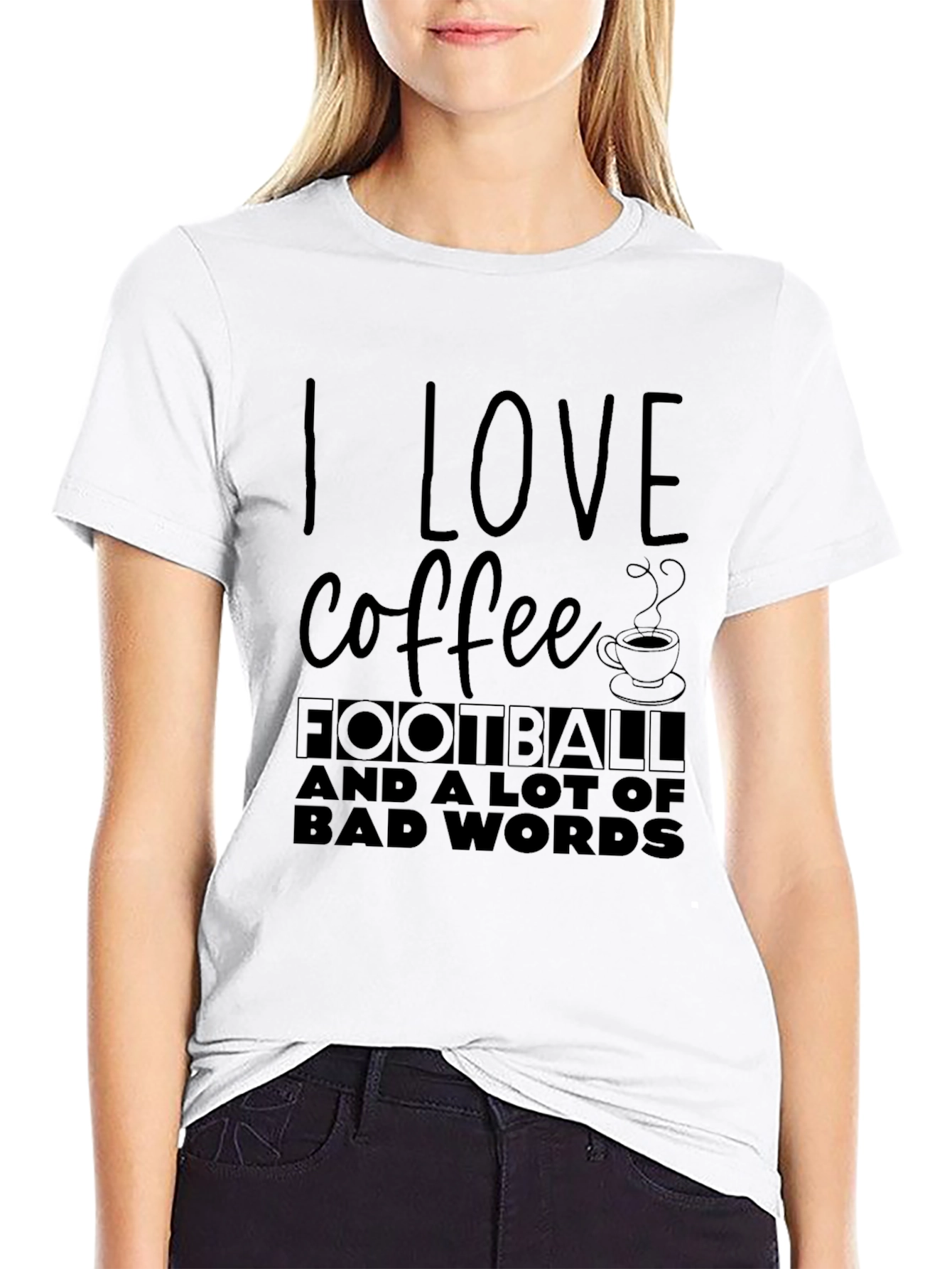 I Love Coffee Football T-Shirt