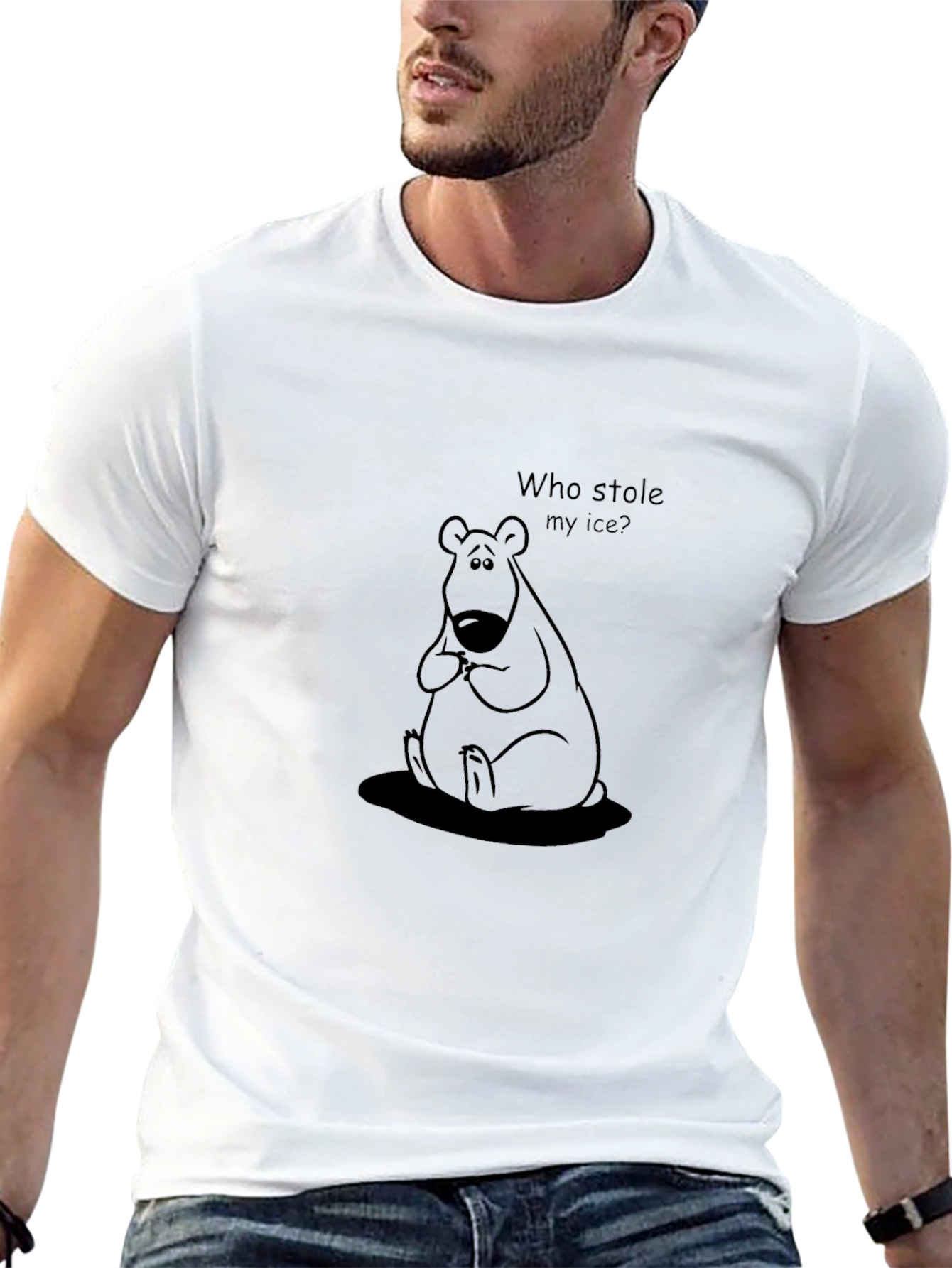 Who Stole My Ice? Bear Graphic T-Shirt