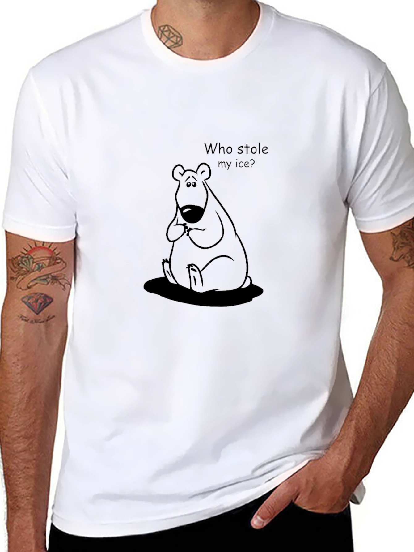 Who Stole My Ice? Bear Graphic T-Shirt