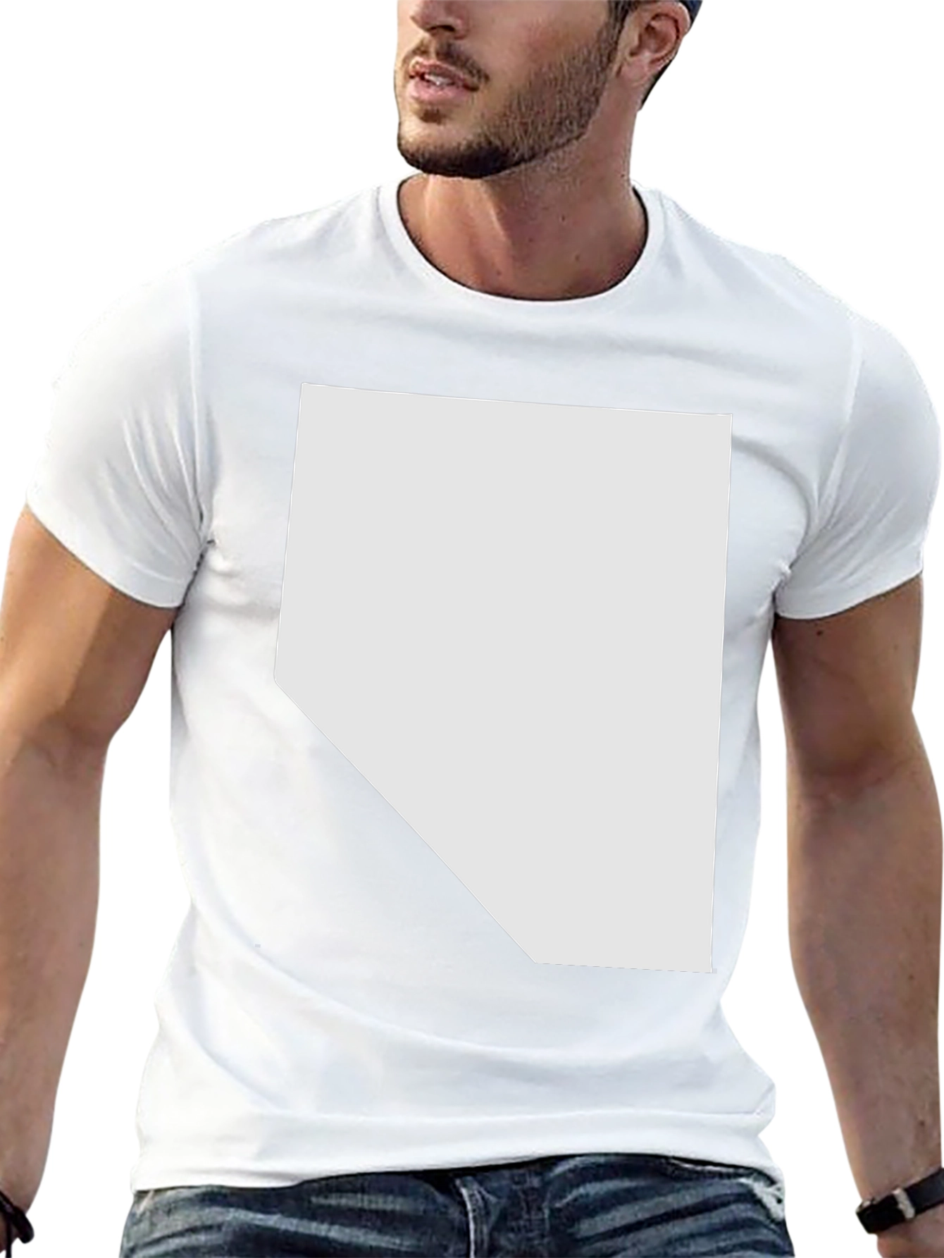 Nevada State Outline Graphic T-Shirt - Classic Crew Neck