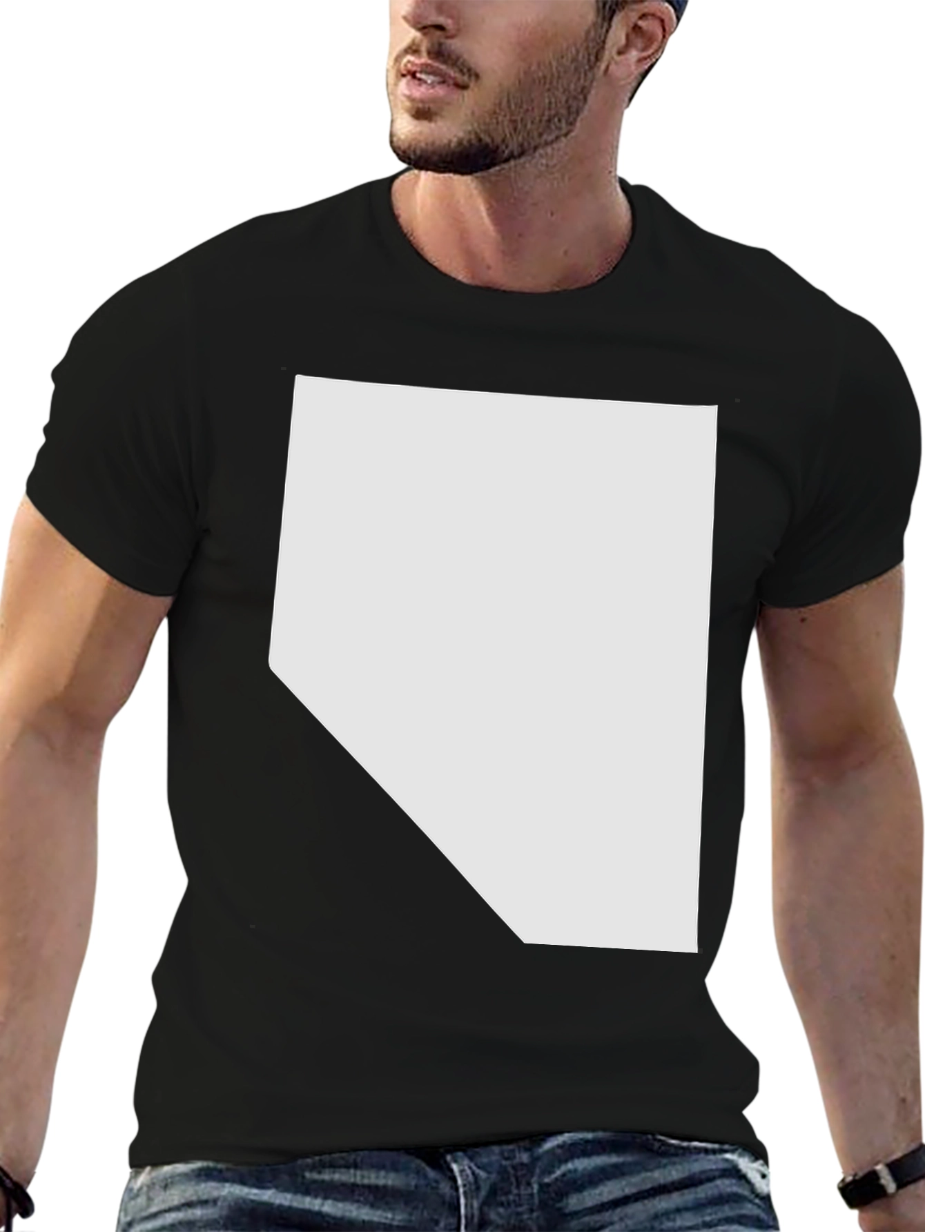 Nevada State Outline Graphic T-Shirt - Classic Crew Neck