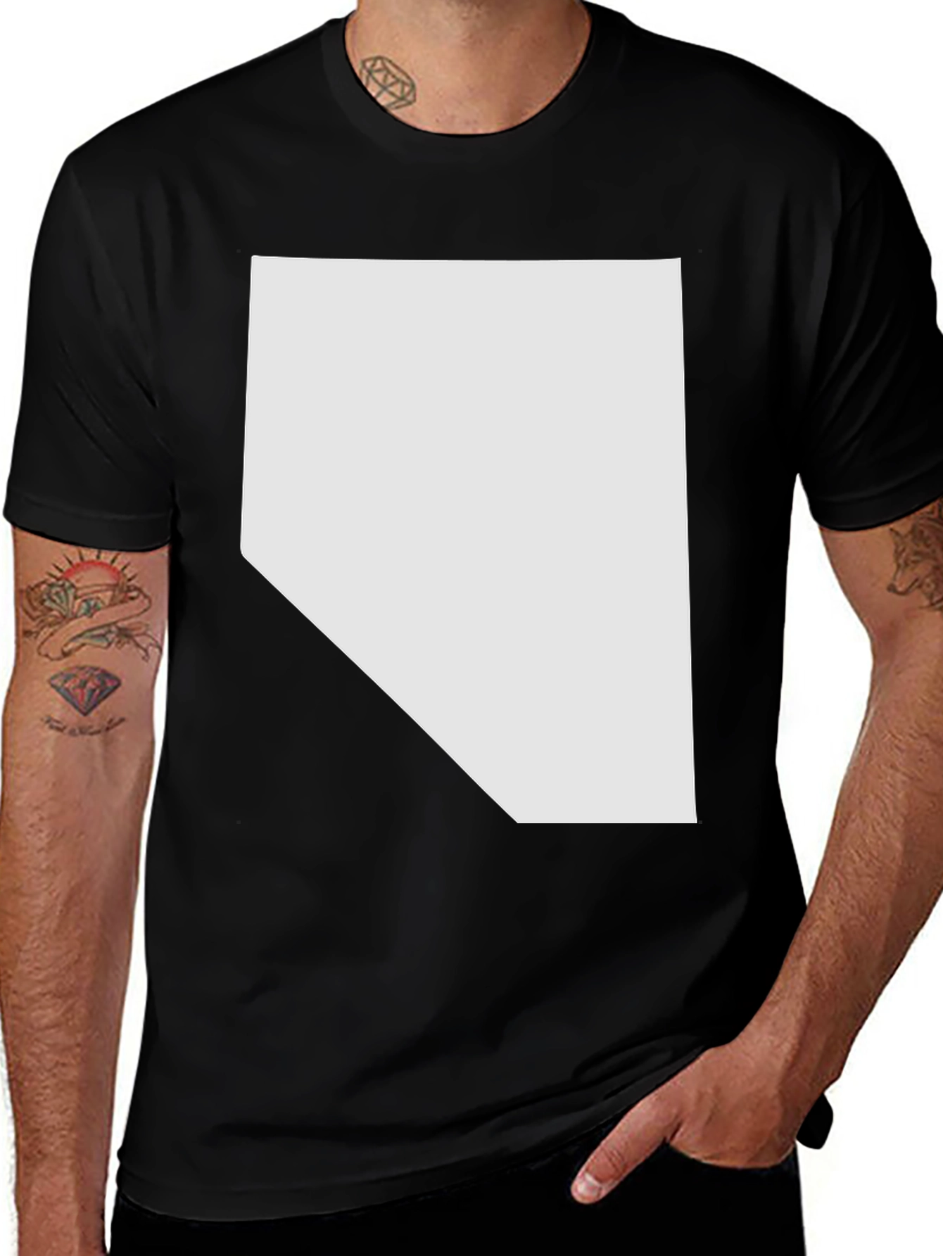 Nevada State Outline Graphic T-Shirt - Classic Crew Neck