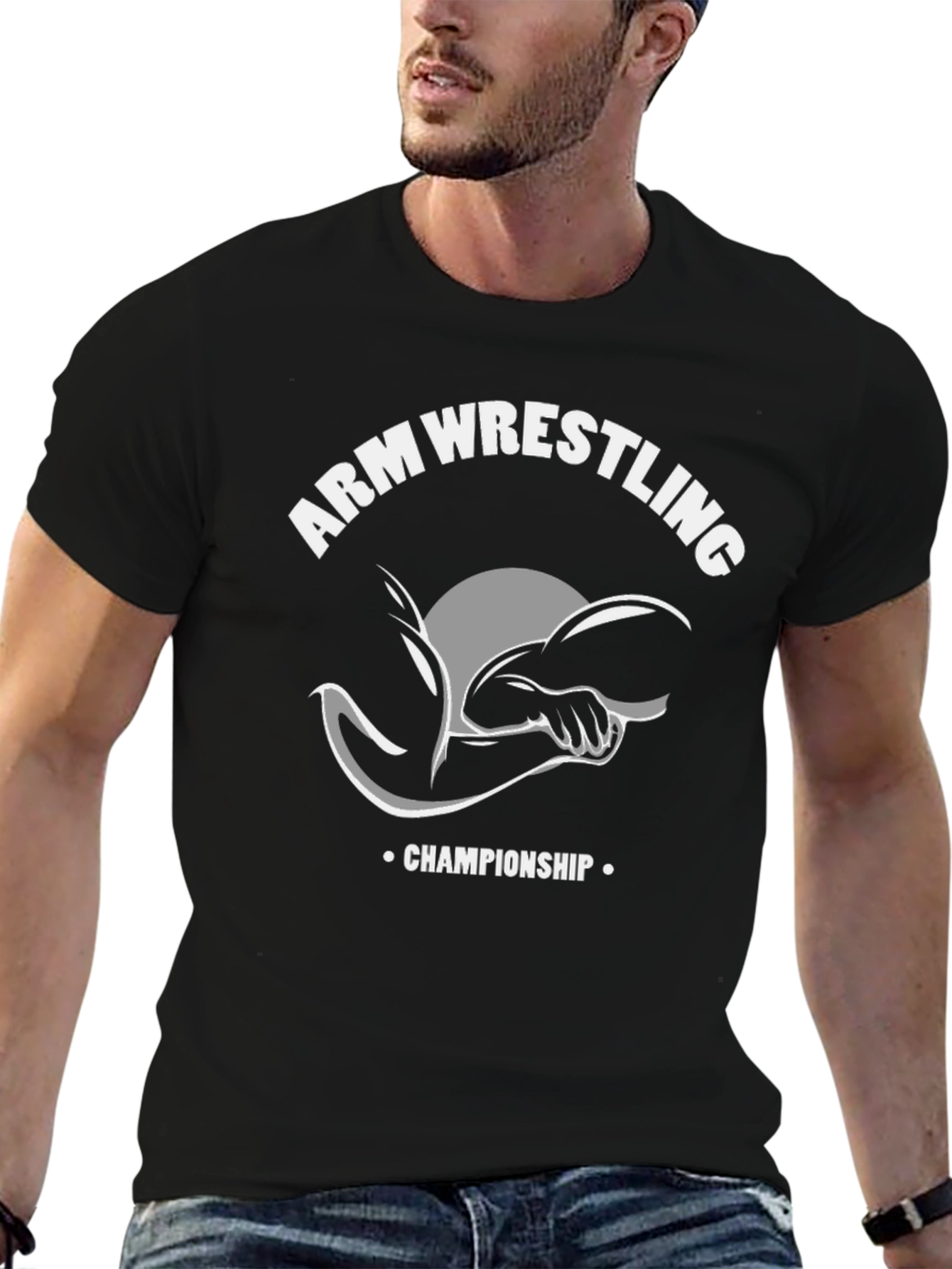 Arm Wrestling Championship Black T-Shirt