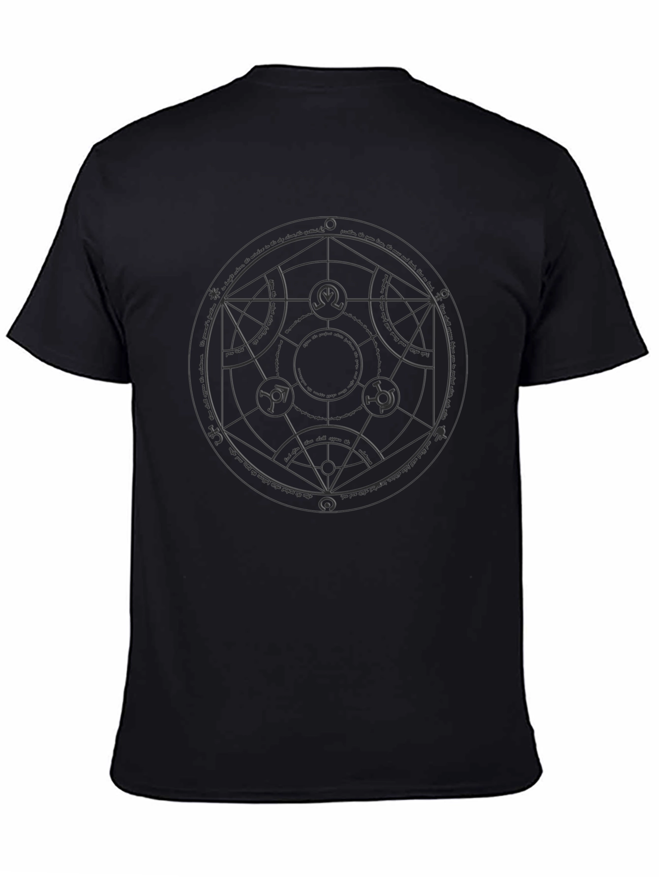 Alchemy Circle Graphic Print Black T-Shirt