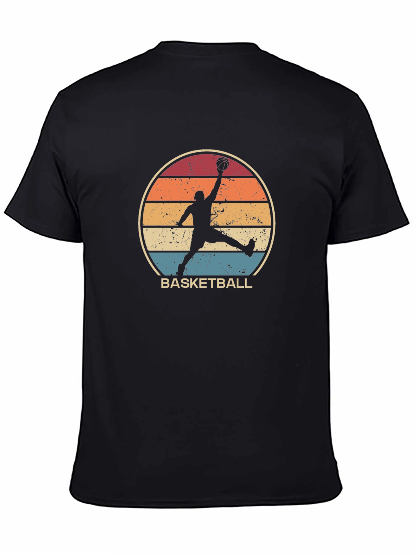 Retro Basketball Player Graphic Tee - Black