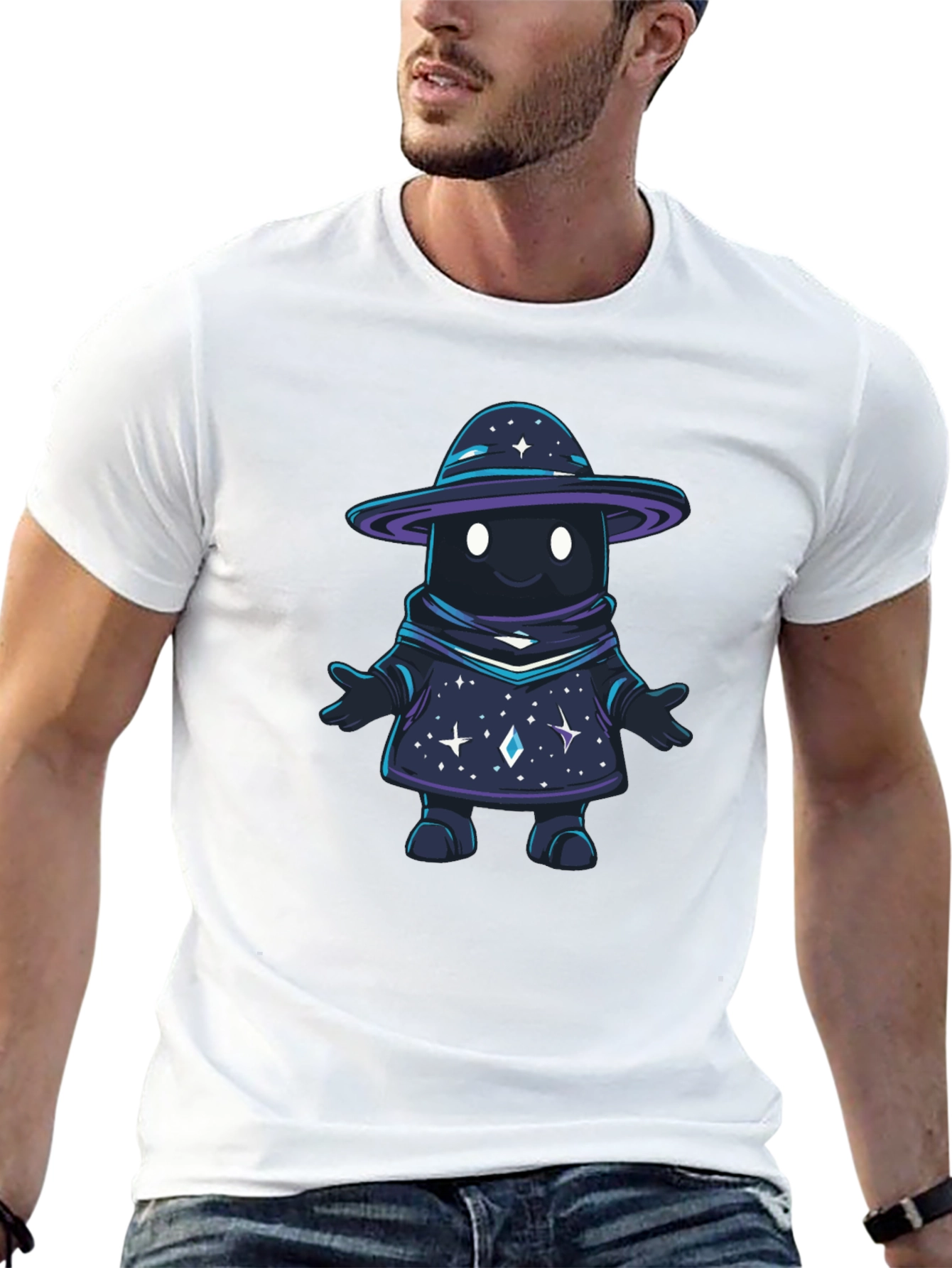 Galaxy Wizard Graphic T-Shirt - Unisex Black Tee