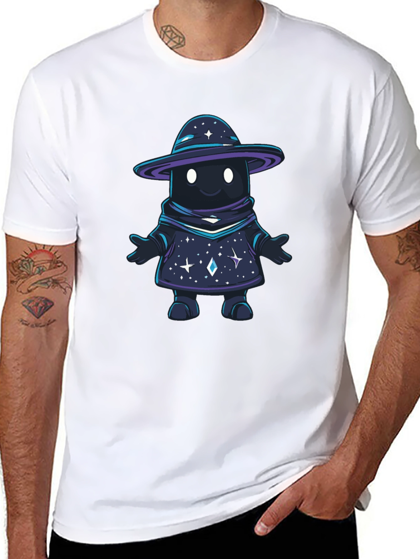 Galaxy Wizard Graphic T-Shirt - Unisex Black Tee