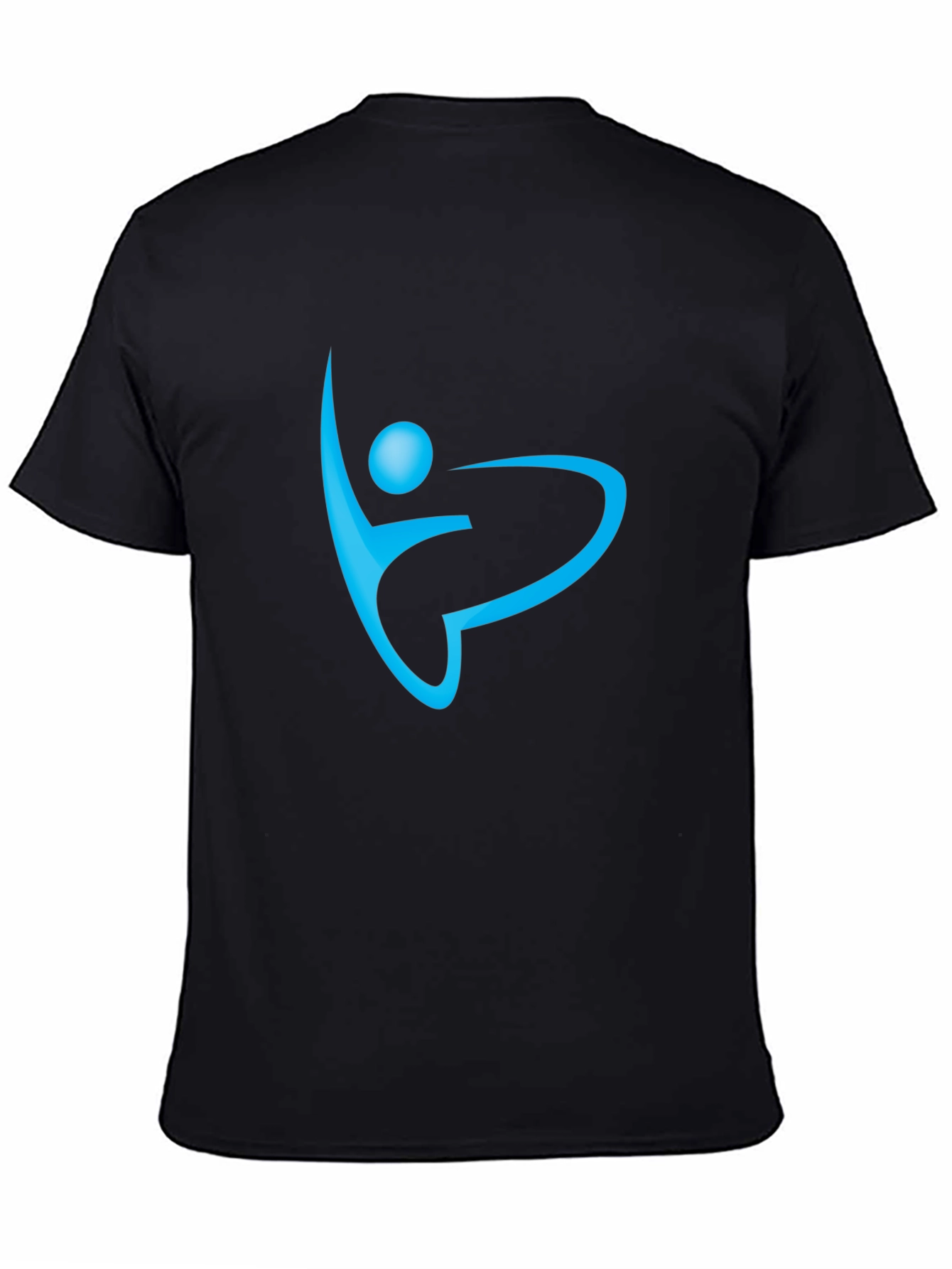 Black T-Shirt with Abstract Figure Design